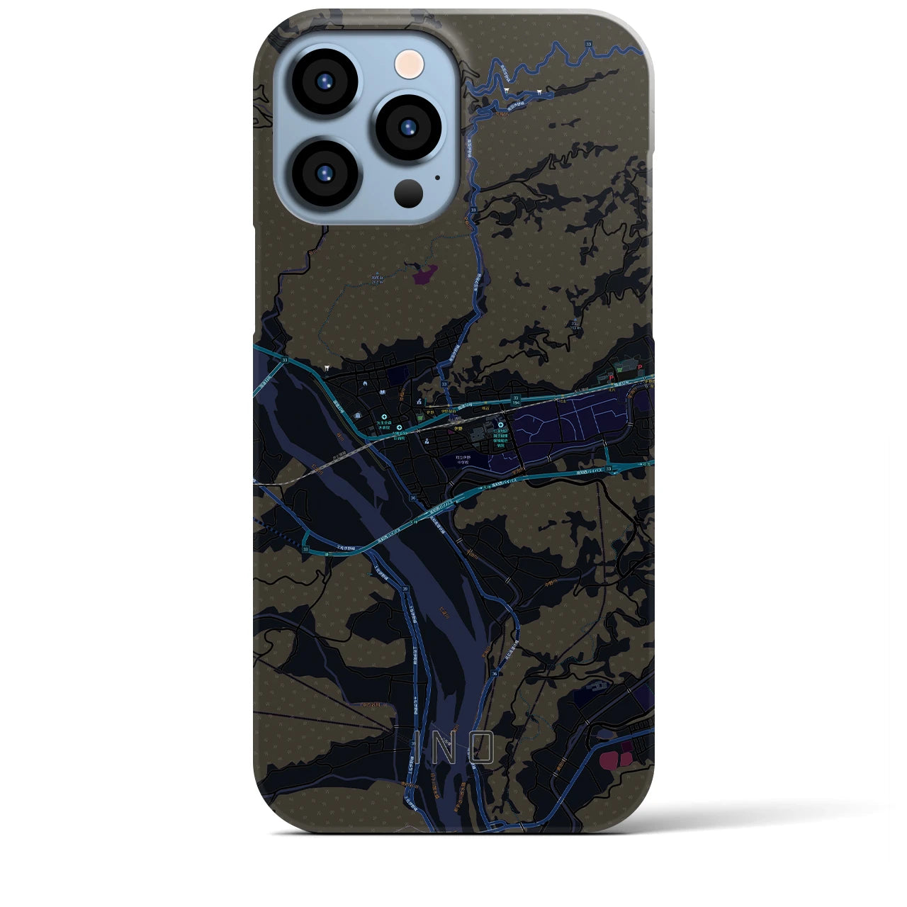 【伊野(高知県)】地図柄iPhoneケース(バックカバータイプ)