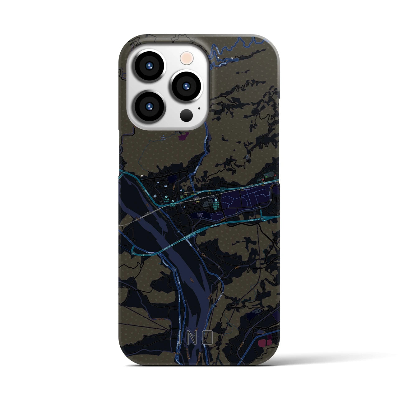 【伊野(高知県)】地図柄iPhoneケース(バックカバータイプ)