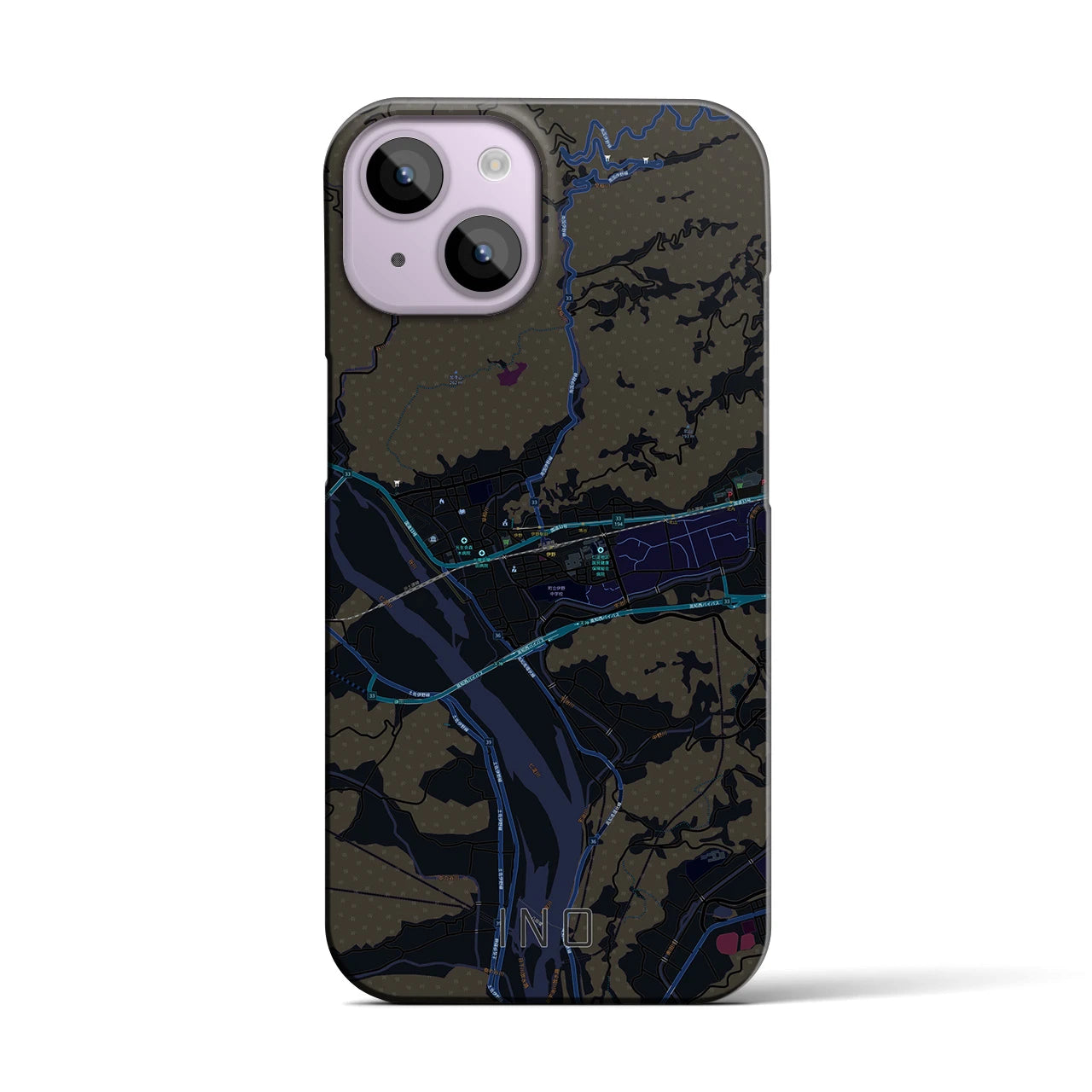 【伊野(高知県)】地図柄iPhoneケース(バックカバータイプ)
