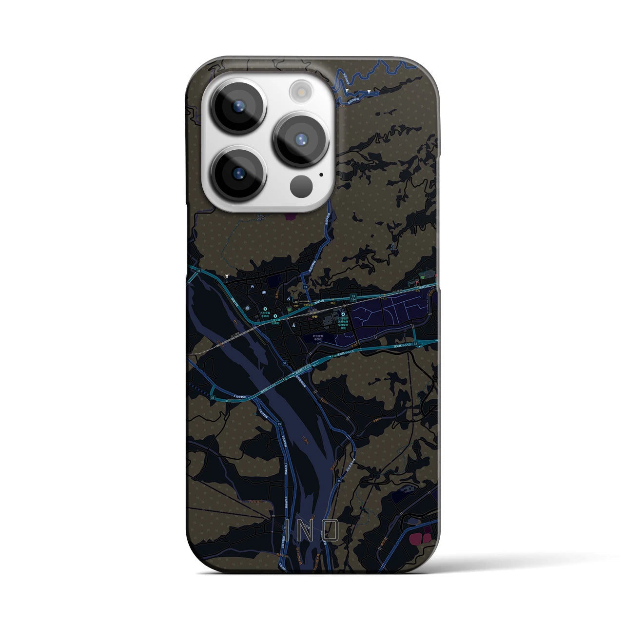 【伊野(高知県)】地図柄iPhoneケース(バックカバータイプ)