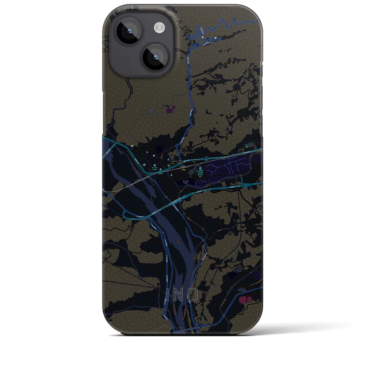 【伊野(高知県)】地図柄iPhoneケース(バックカバータイプ)