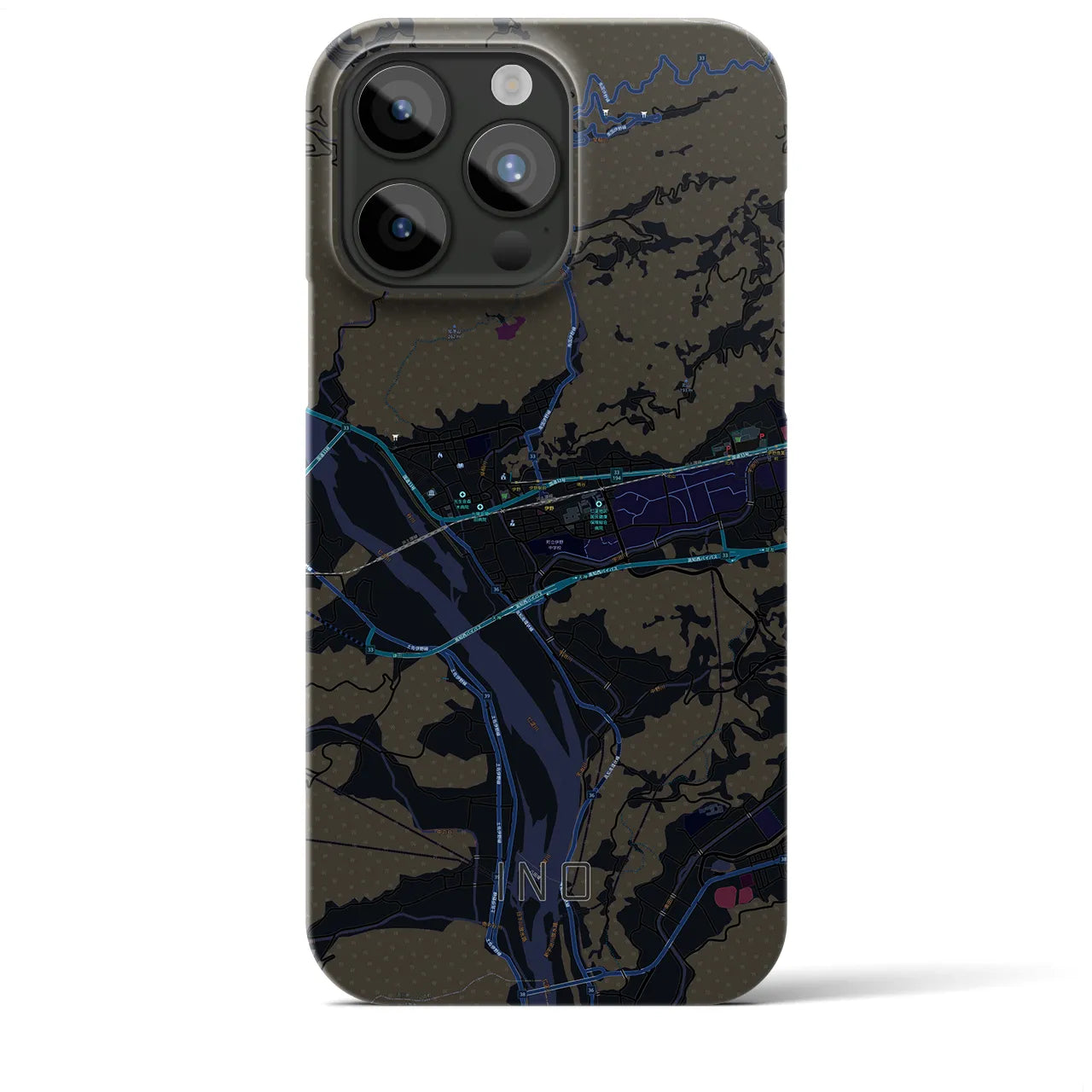 【伊野(高知県)】地図柄iPhoneケース(バックカバータイプ)