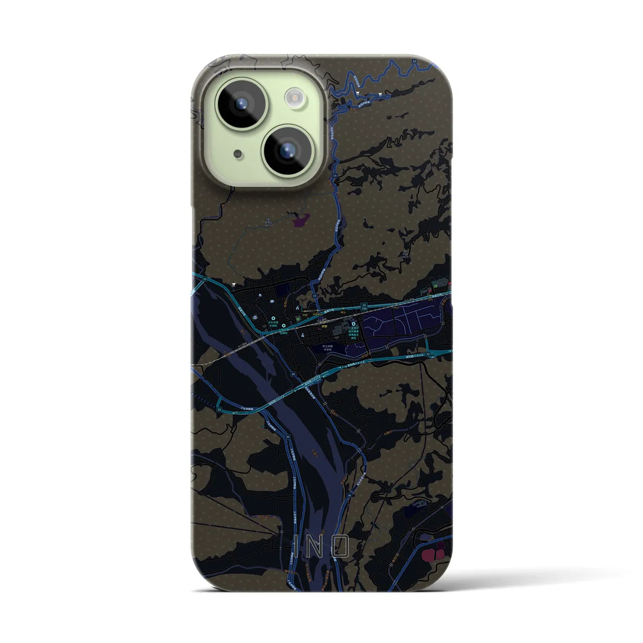 【伊野(高知県)】地図柄iPhoneケース(バックカバータイプ)