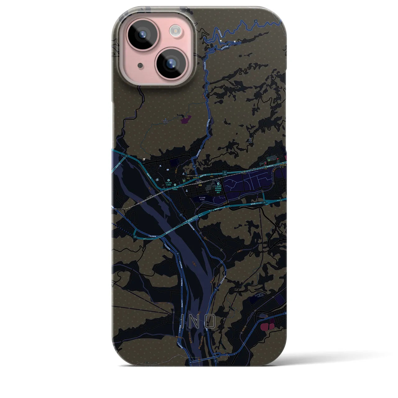 【伊野(高知県)】地図柄iPhoneケース(バックカバータイプ)