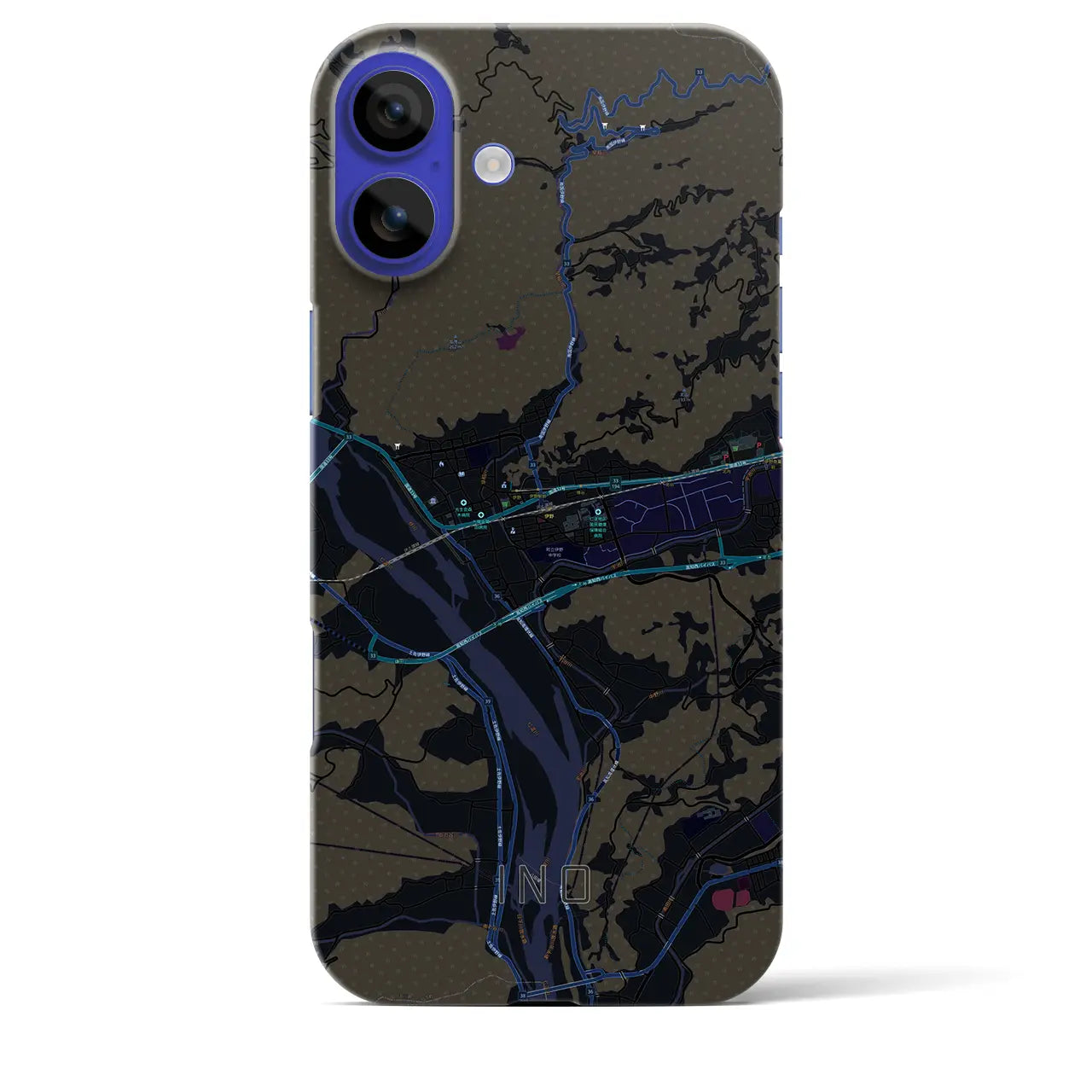 【伊野(高知県)】地図柄iPhoneケース(バックカバータイプ)