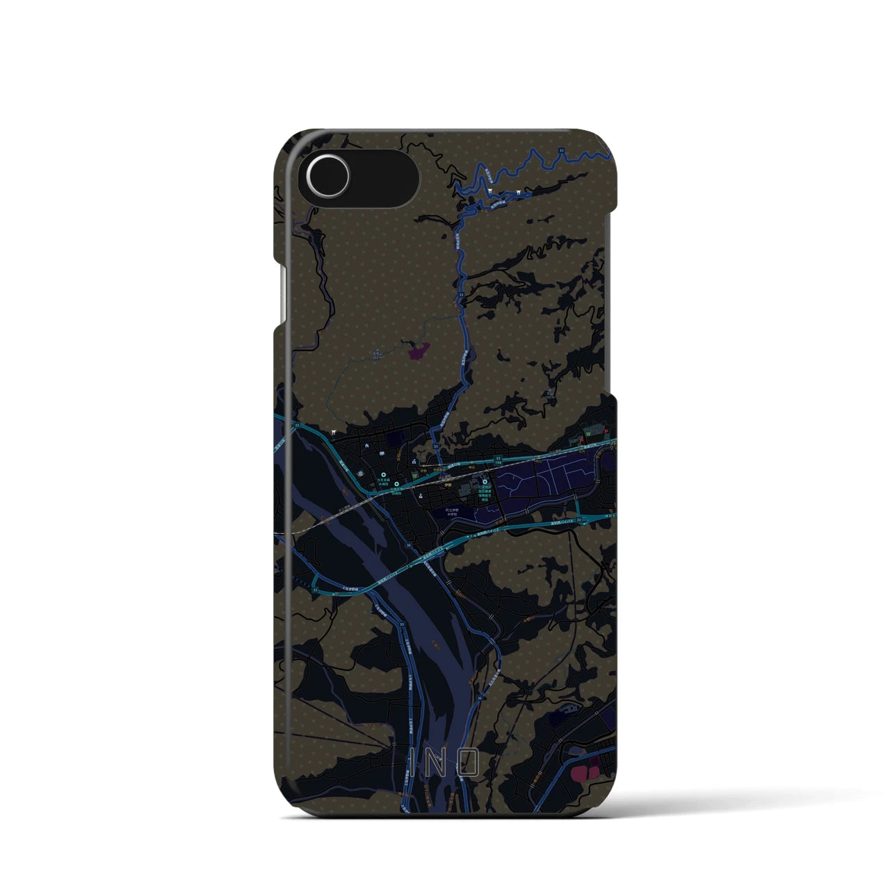 【伊野(高知県)】地図柄iPhoneケース(バックカバータイプ)