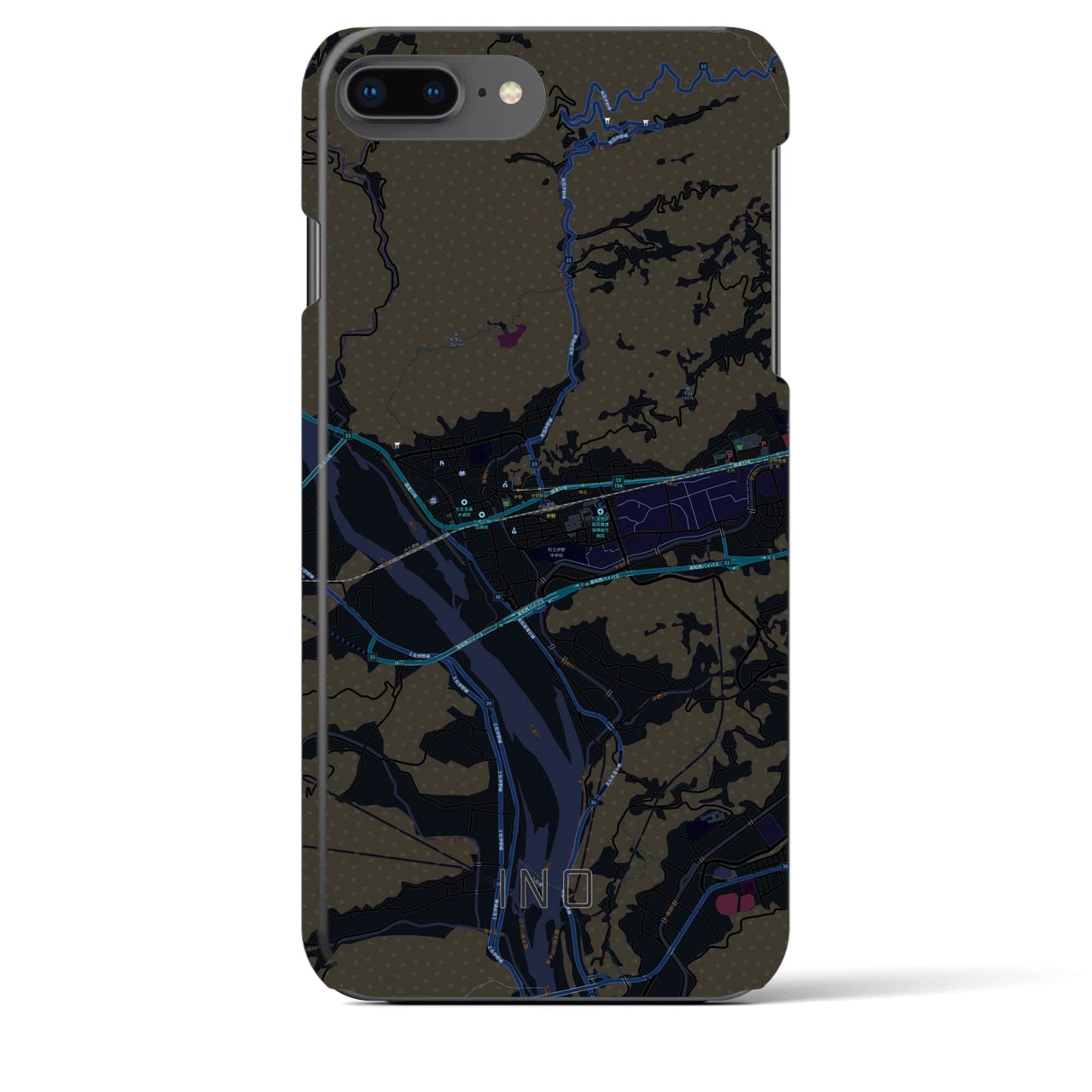 【伊野(高知県)】地図柄iPhoneケース(バックカバータイプ)