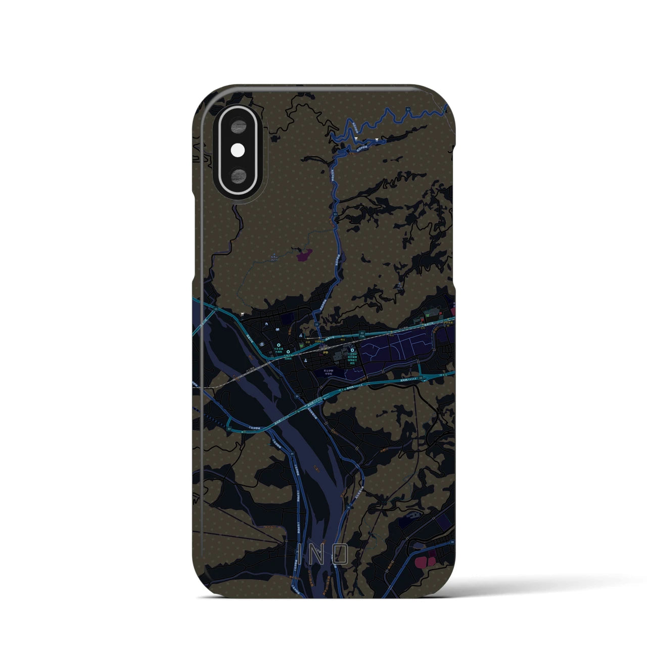【伊野(高知県)】地図柄iPhoneケース(バックカバータイプ)