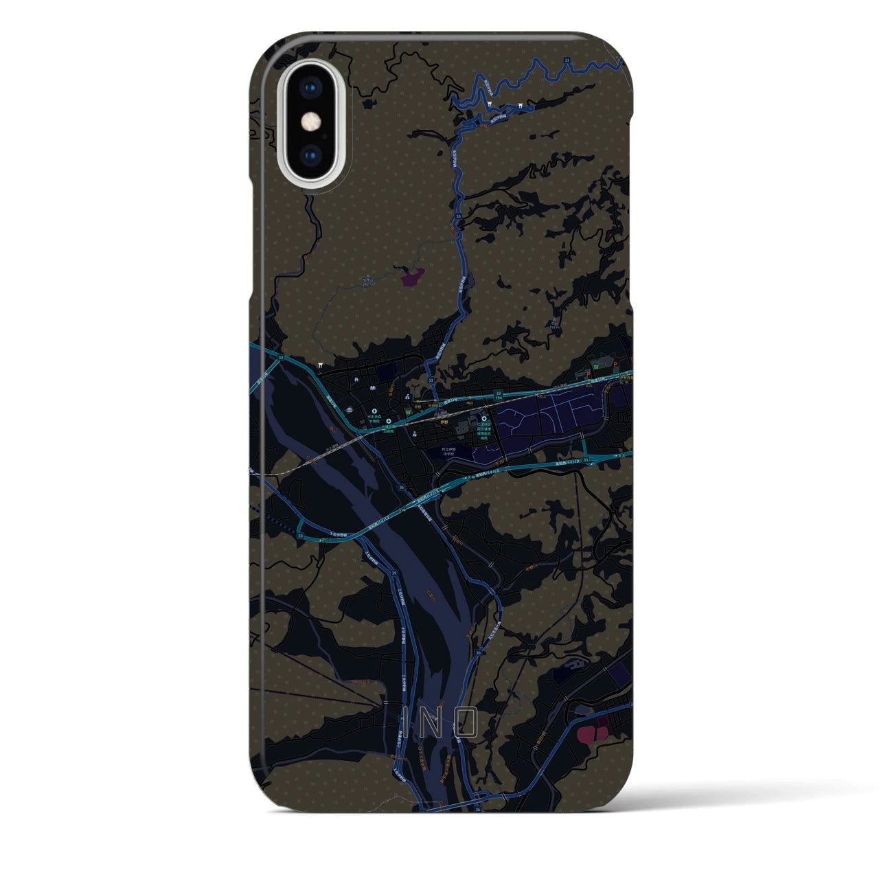 【伊野(高知県)】地図柄iPhoneケース(バックカバータイプ)
