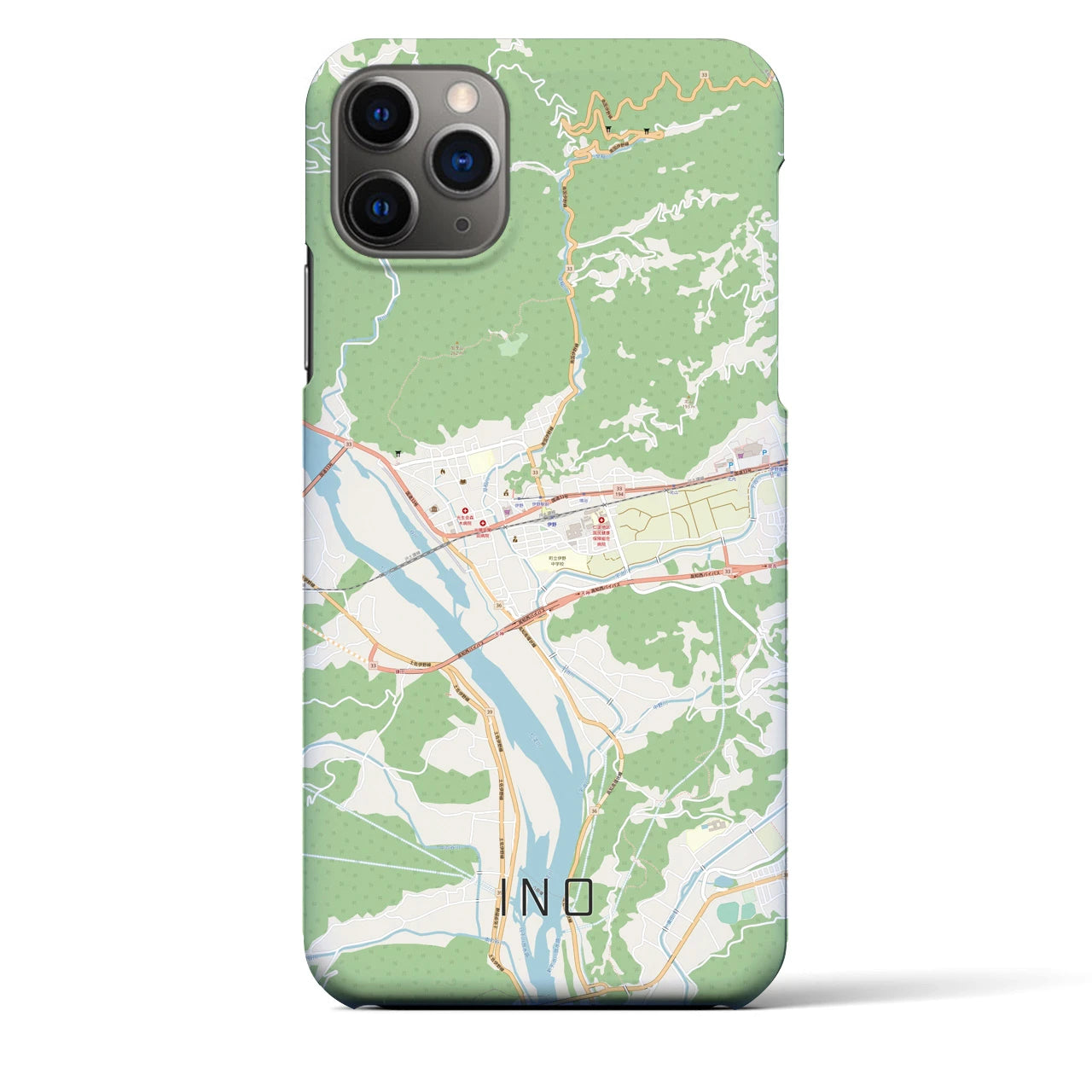 【伊野(高知県)】地図柄iPhoneケース(バックカバータイプ)