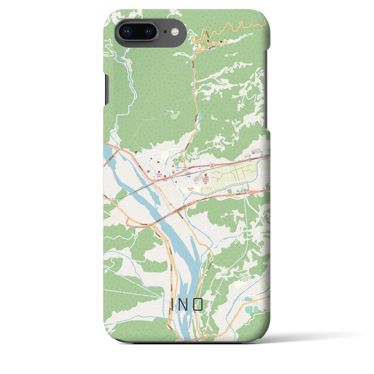 【伊野(高知県)】地図柄iPhoneケース(バックカバータイプ)