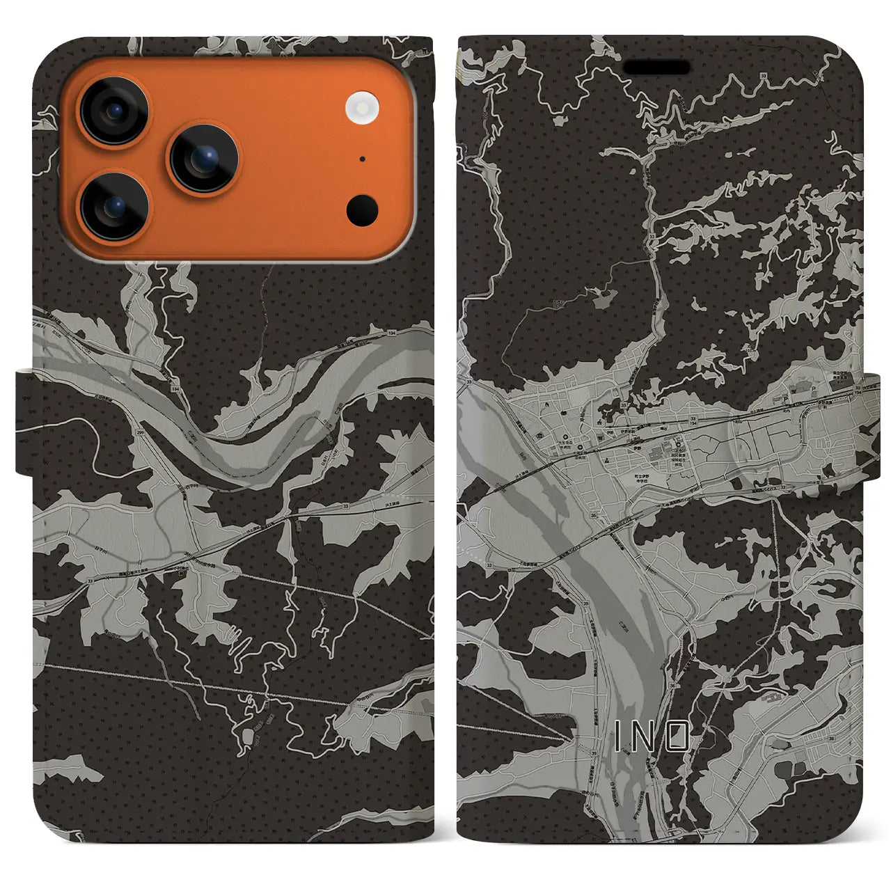 【伊野(高知県)】地図柄iPhoneケース(手帳タイプ)