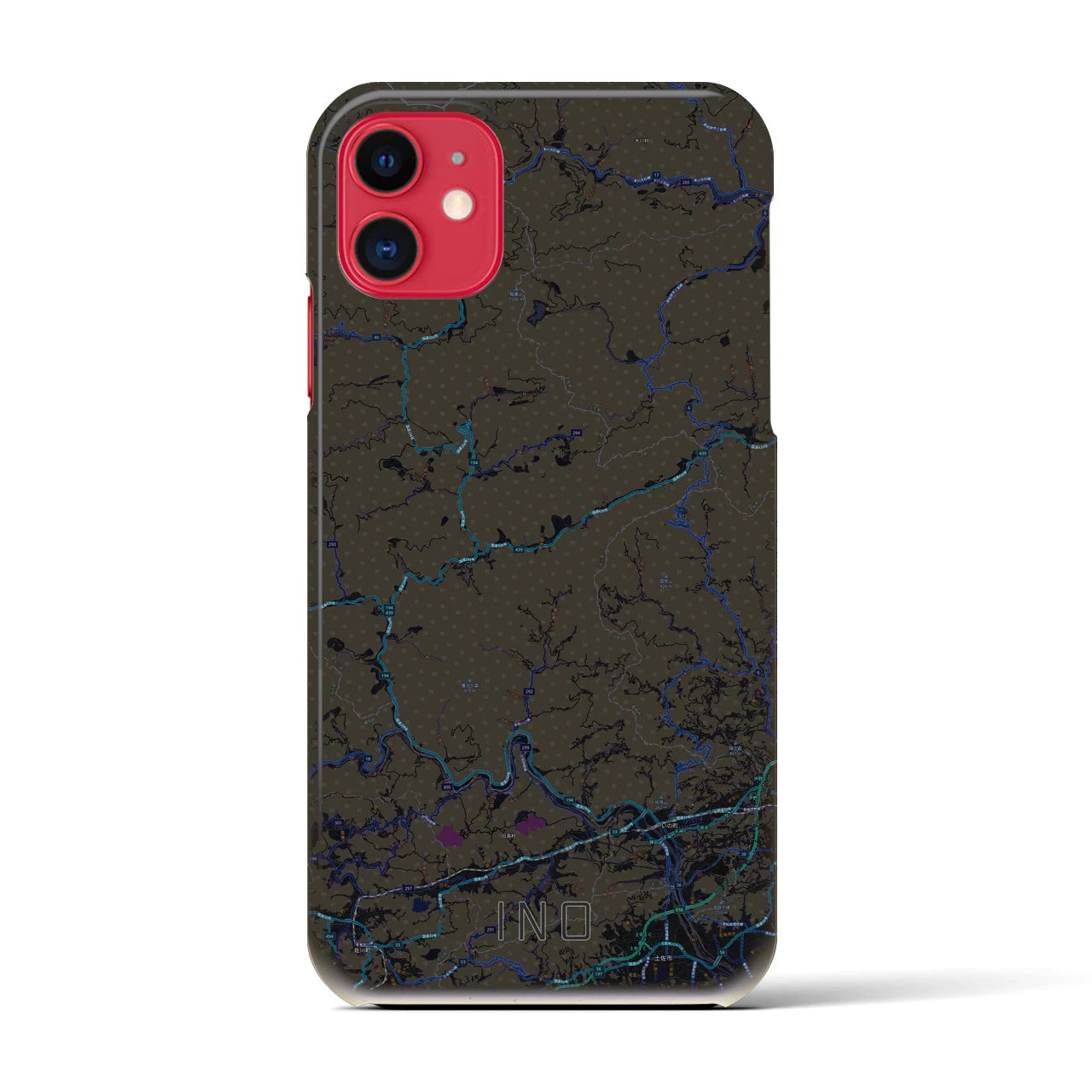 【いの(高知県)】地図柄iPhoneケース(バックカバータイプ)