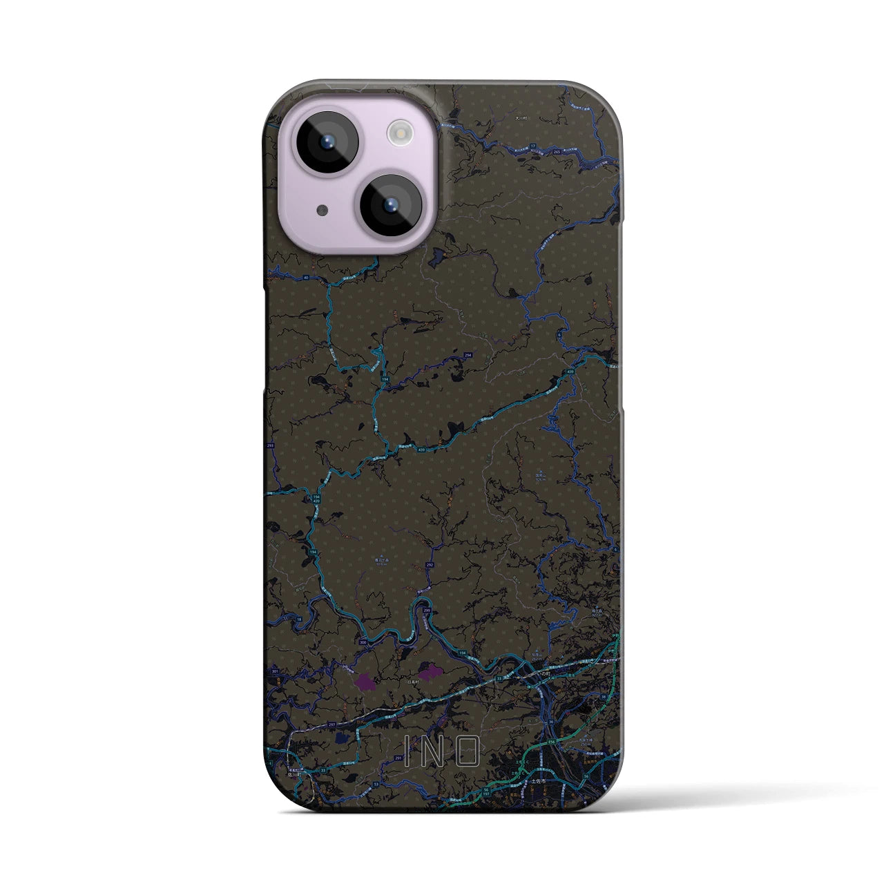 【いの(高知県)】地図柄iPhoneケース(バックカバータイプ)