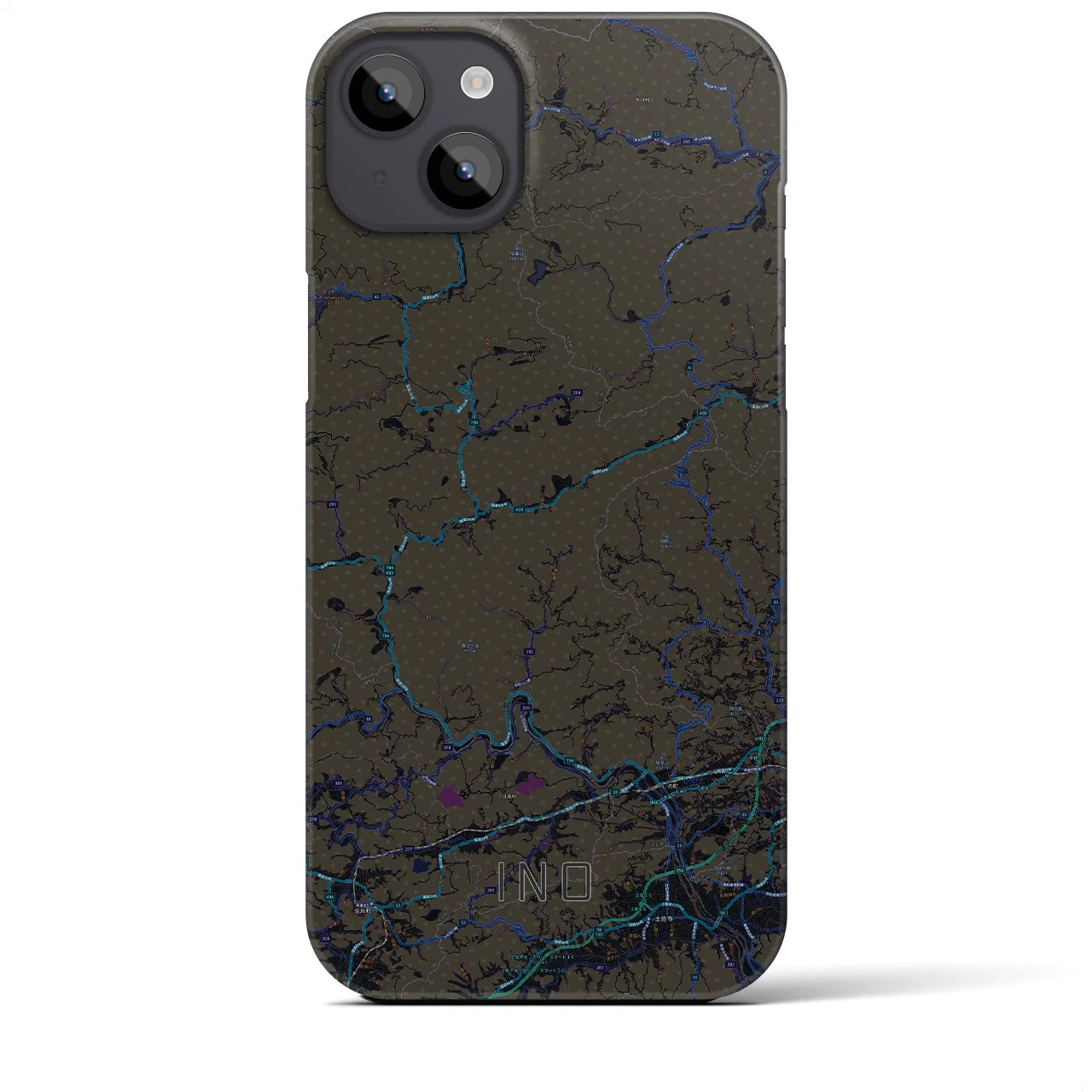 【いの(高知県)】地図柄iPhoneケース(バックカバータイプ)