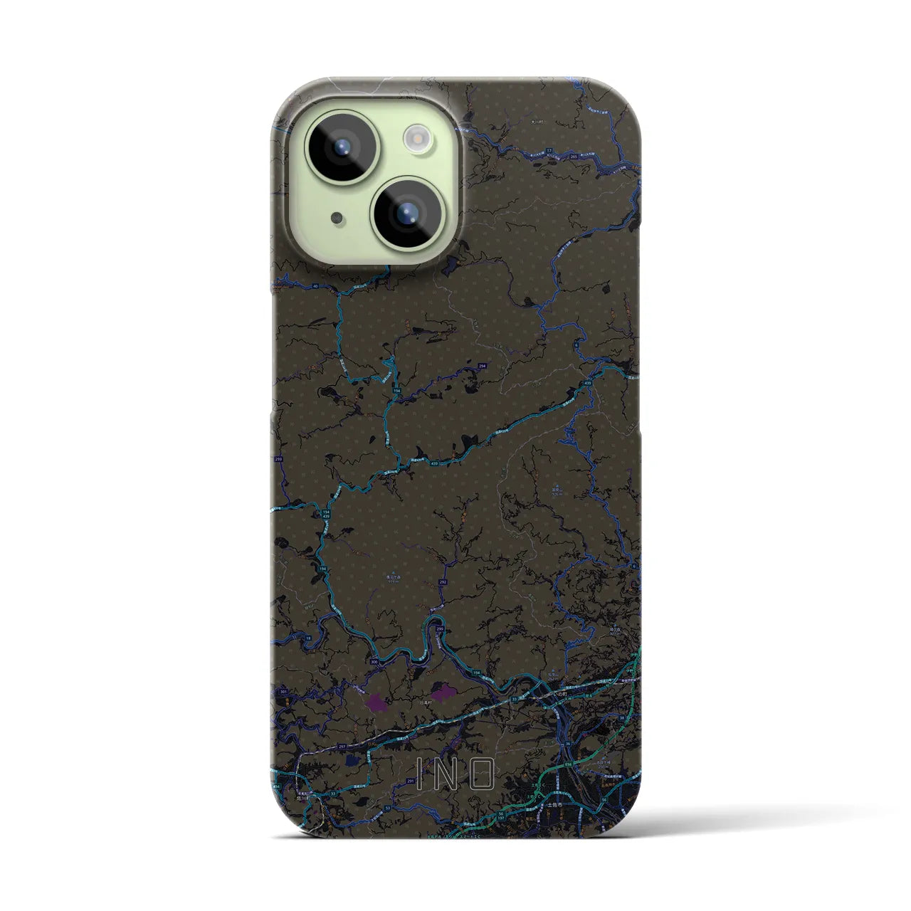【いの(高知県)】地図柄iPhoneケース(バックカバータイプ)