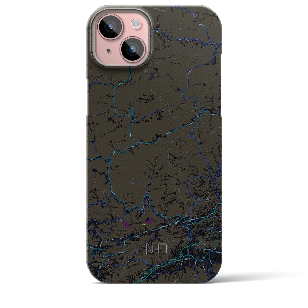 【いの(高知県)】地図柄iPhoneケース(バックカバータイプ)