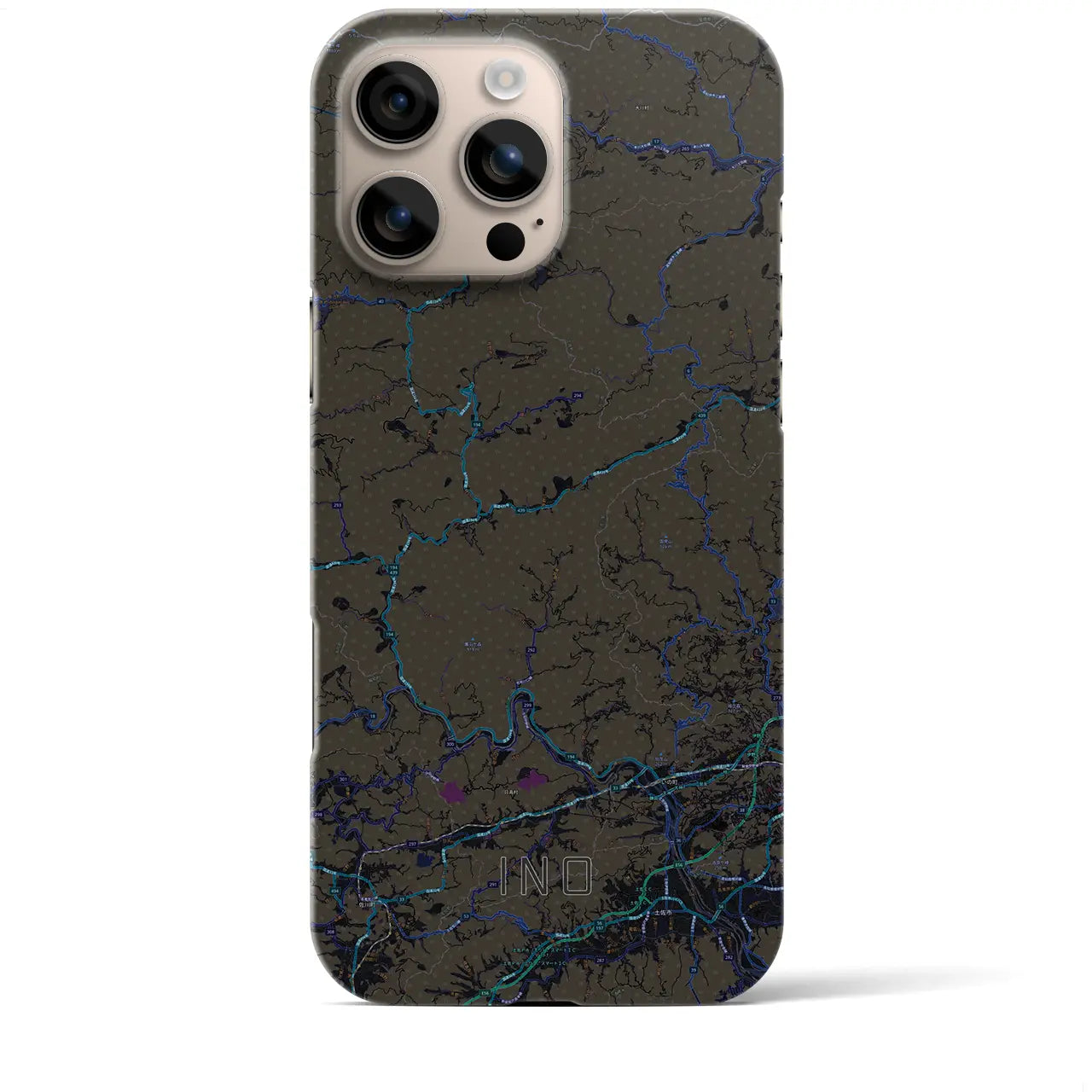 【いの(高知県)】地図柄iPhoneケース(バックカバータイプ)