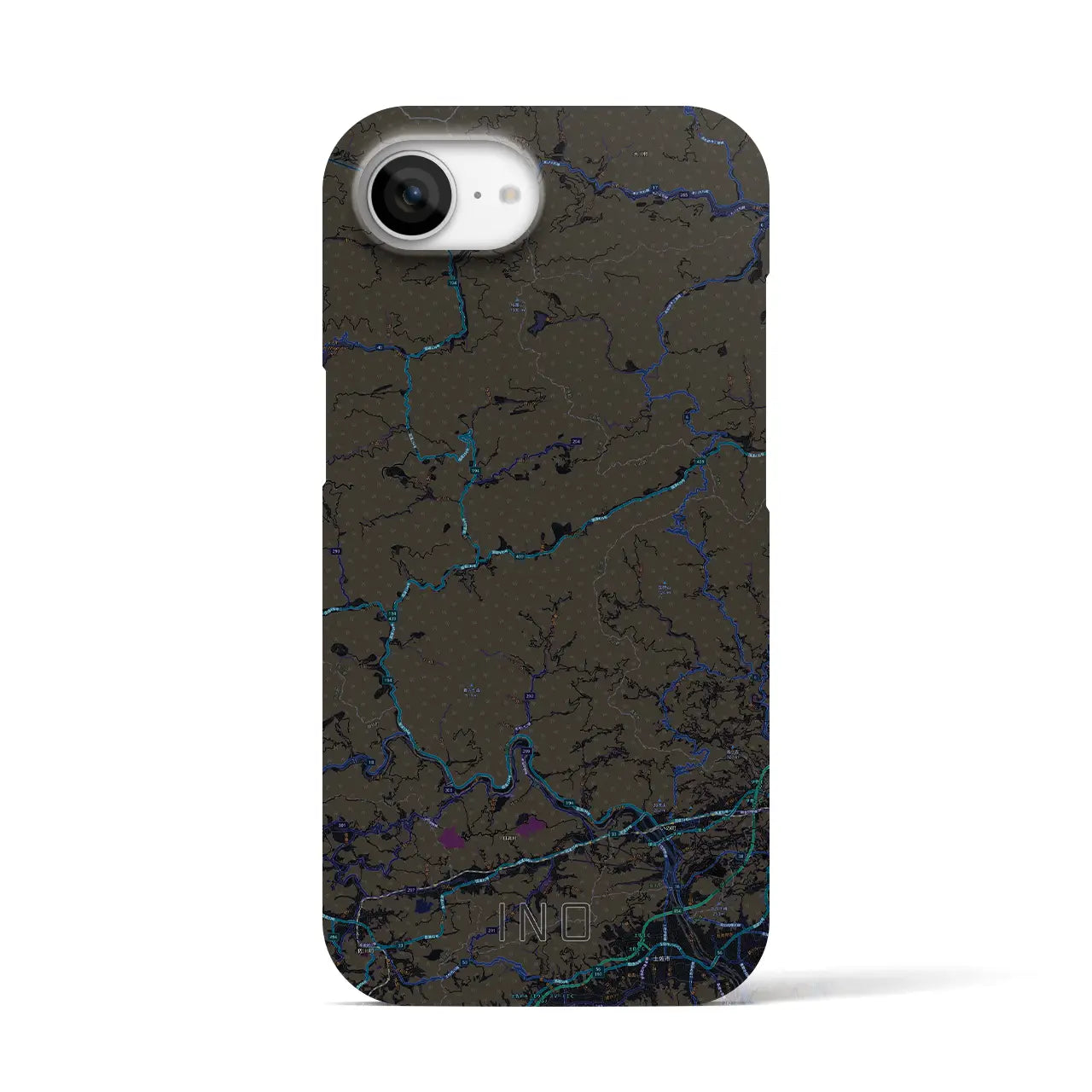 【いの(高知県)】地図柄iPhoneケース(バックカバータイプ)