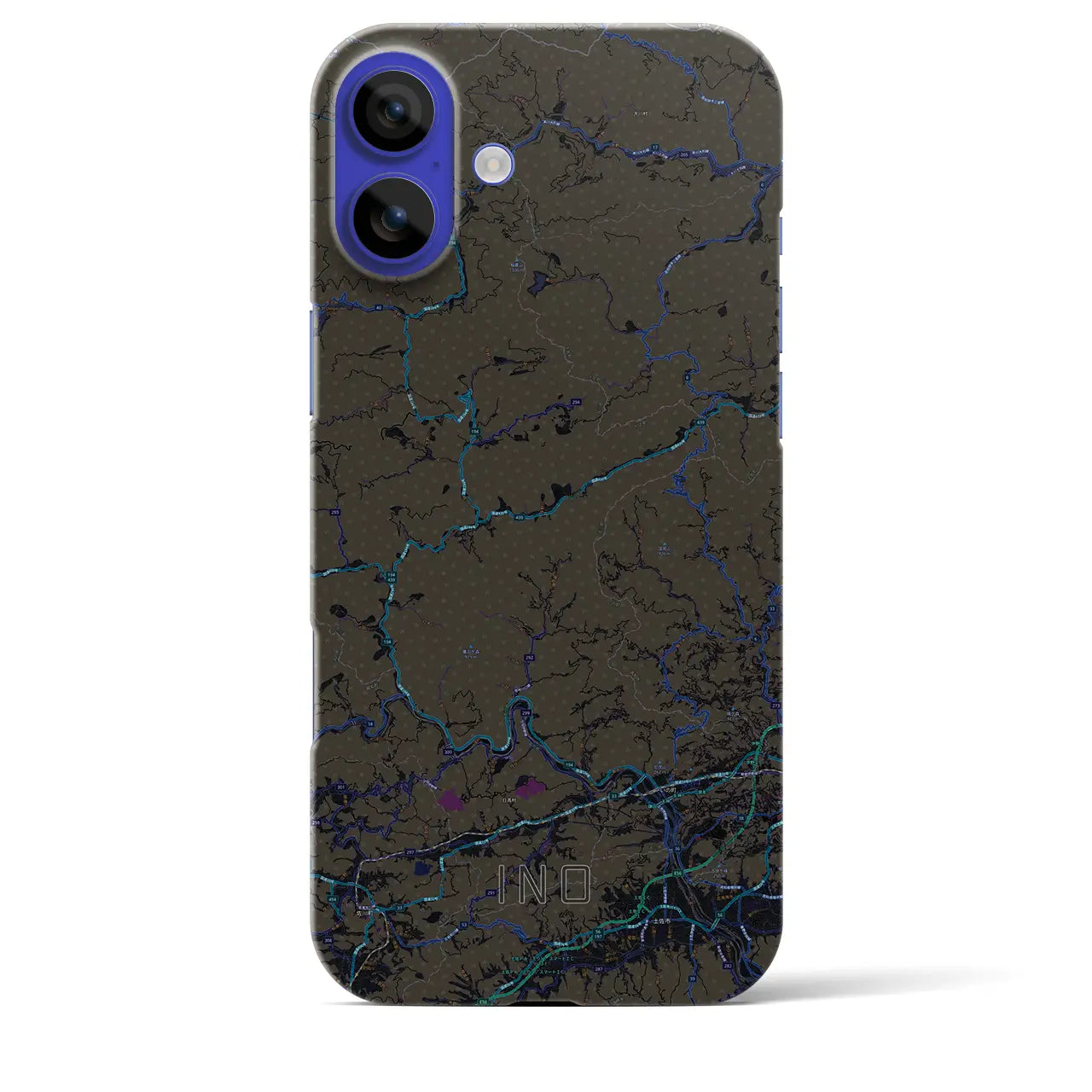 【いの(高知県)】地図柄iPhoneケース(バックカバータイプ)