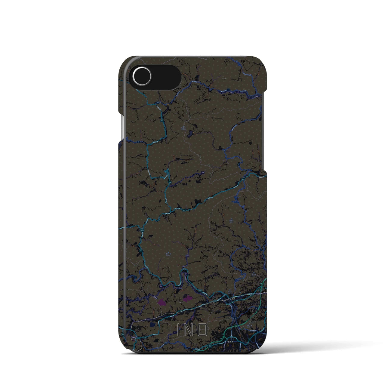 【いの(高知県)】地図柄iPhoneケース(バックカバータイプ)