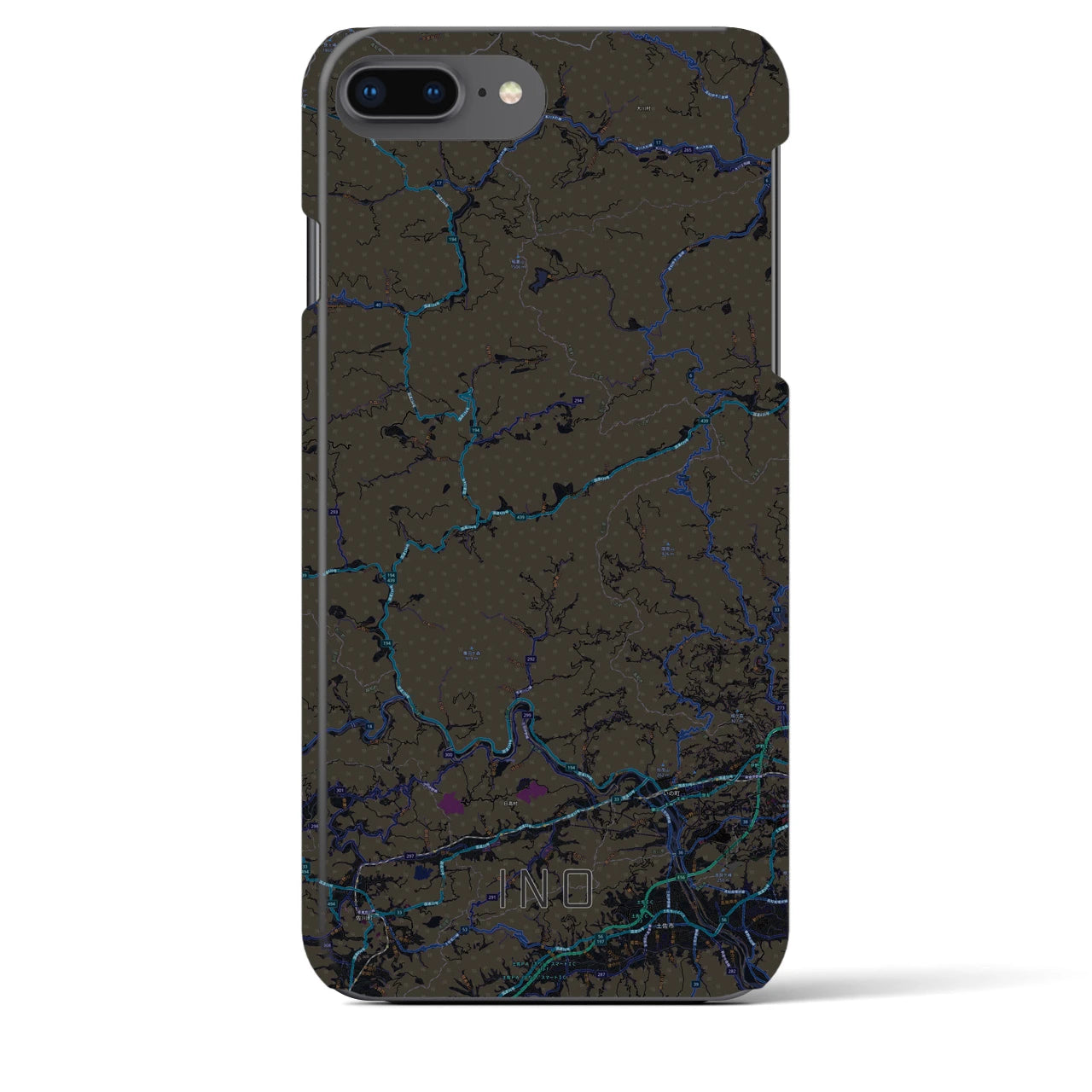 【いの(高知県)】地図柄iPhoneケース(バックカバータイプ)