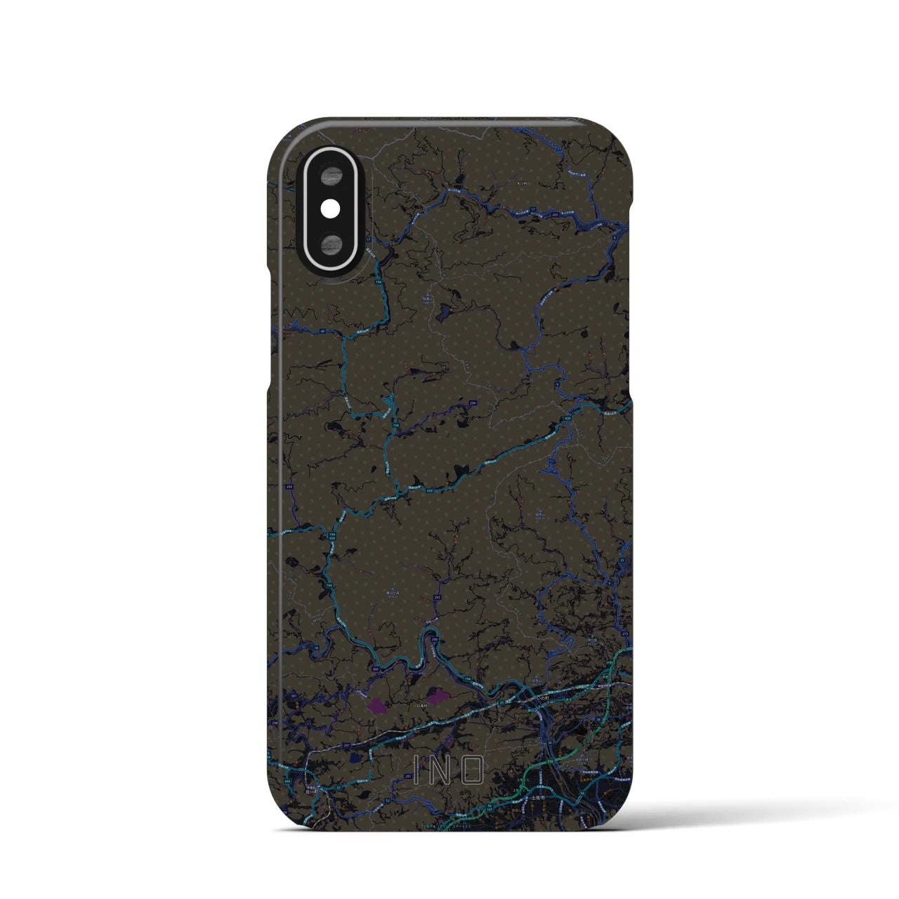 【いの(高知県)】地図柄iPhoneケース(バックカバータイプ)