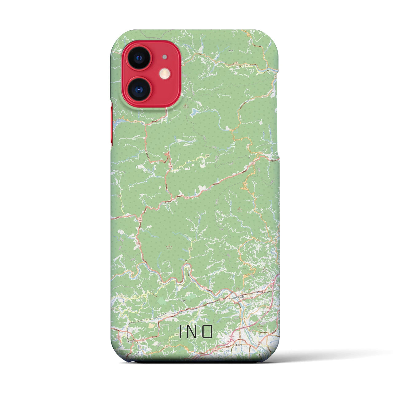 【いの(高知県)】地図柄iPhoneケース(バックカバータイプ)