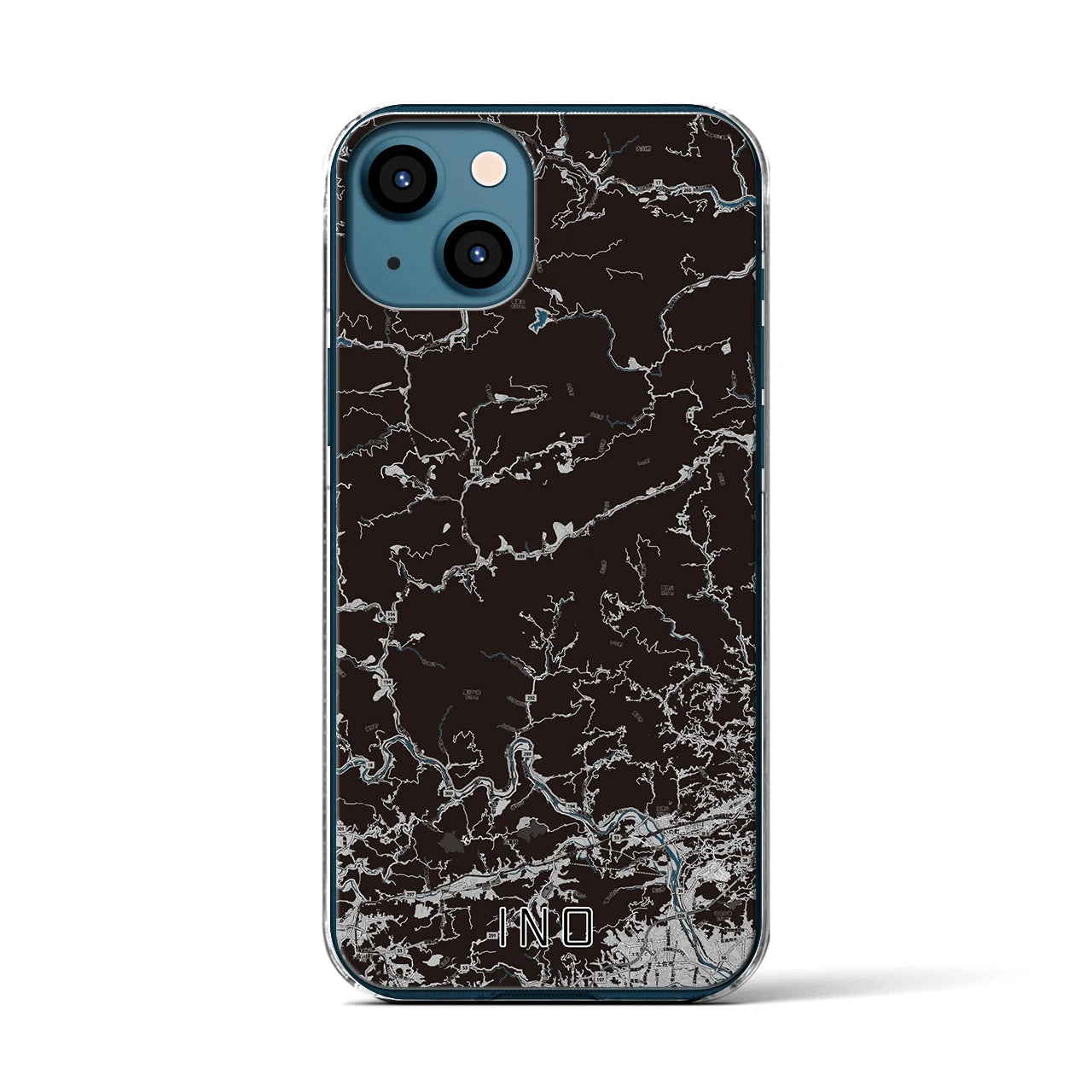 【いの(高知県)】地図柄iPhoneケース(クリアタイプ)