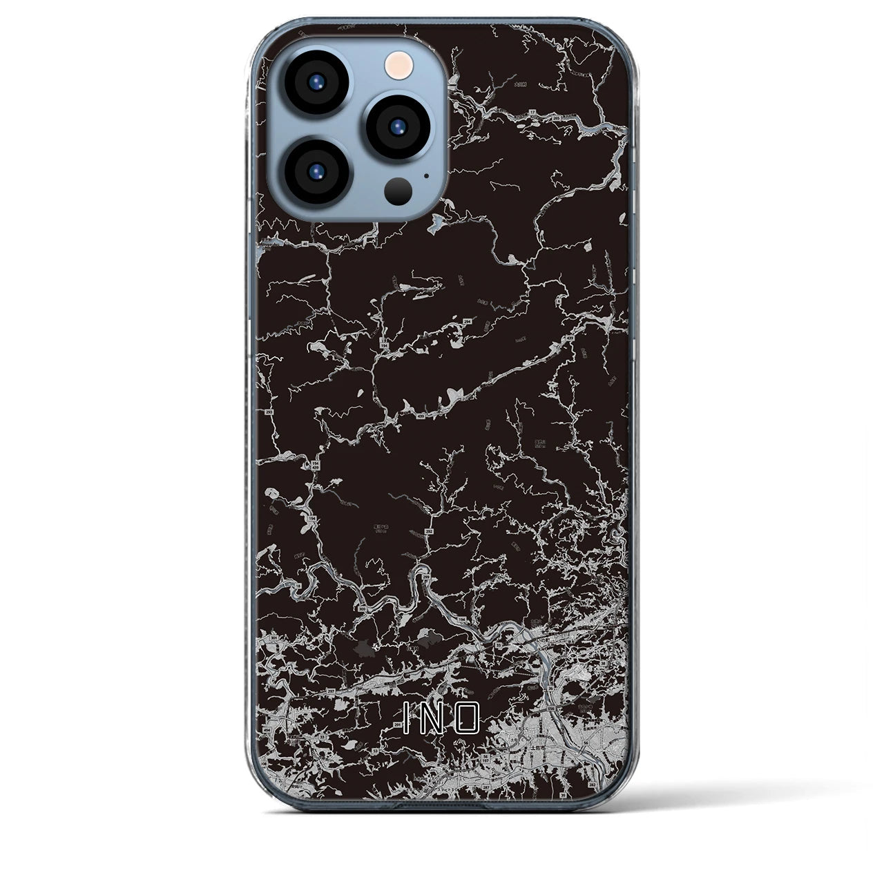 【いの(高知県)】地図柄iPhoneケース(クリアタイプ)