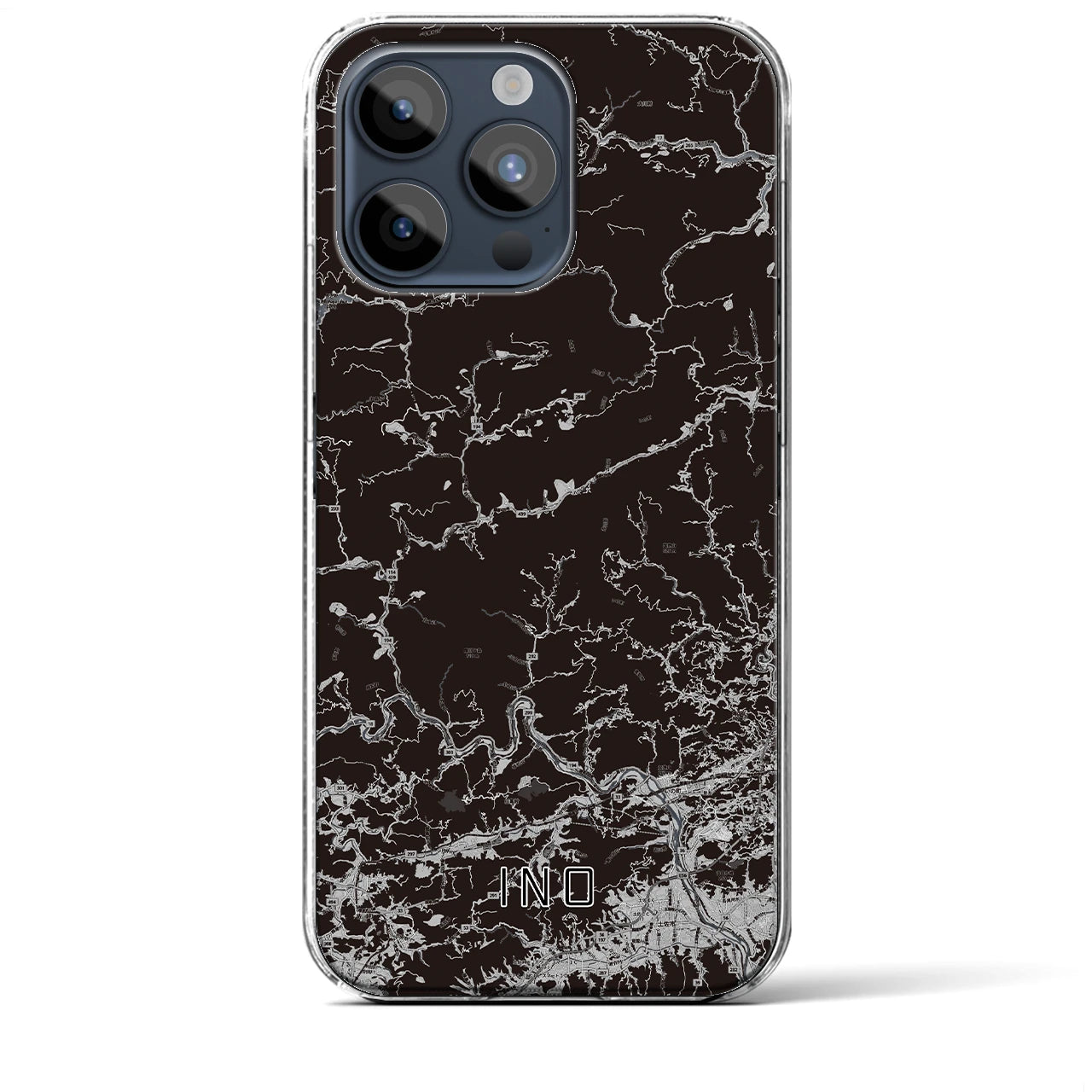 【いの(高知県)】地図柄iPhoneケース(クリアタイプ)