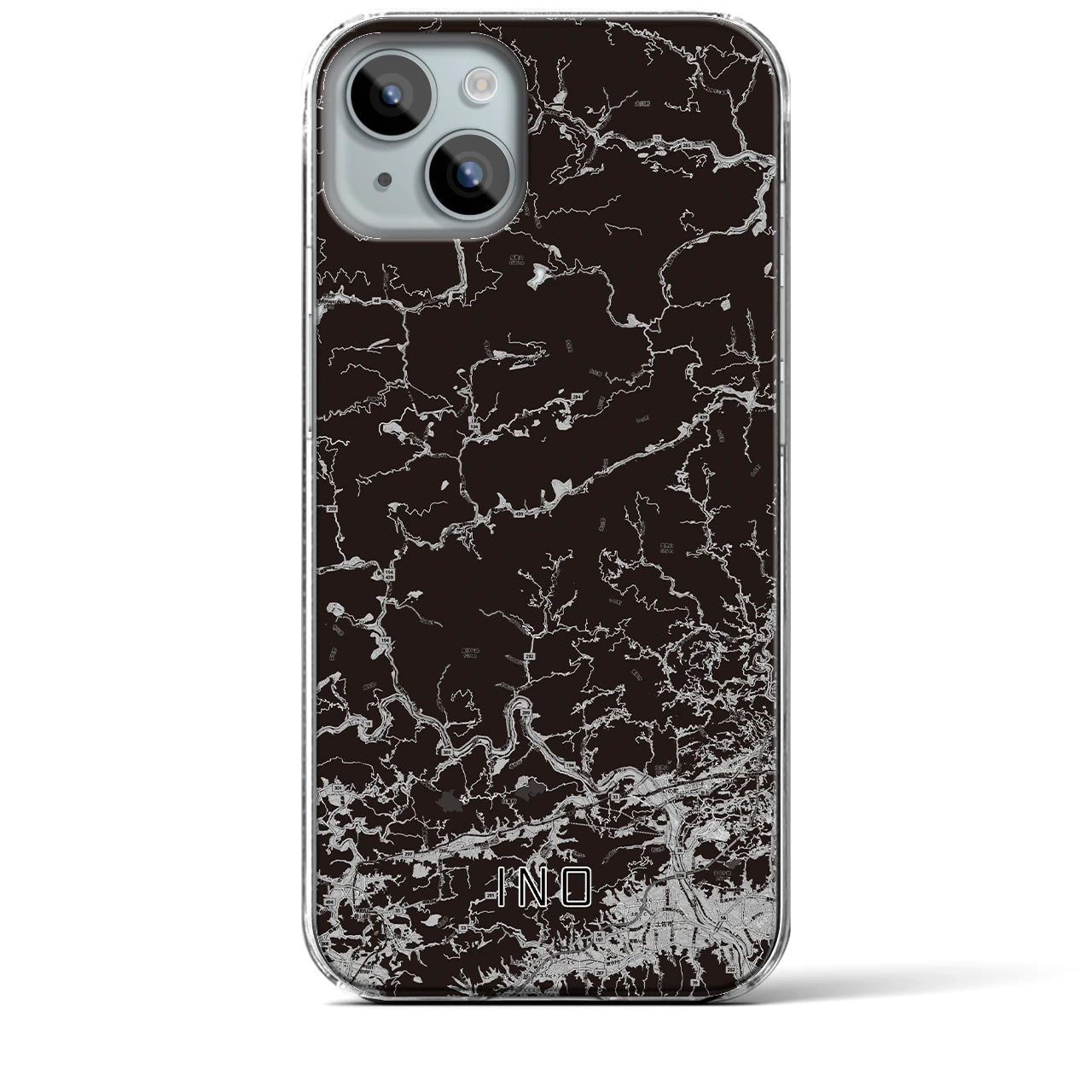 【いの(高知県)】地図柄iPhoneケース(クリアタイプ)