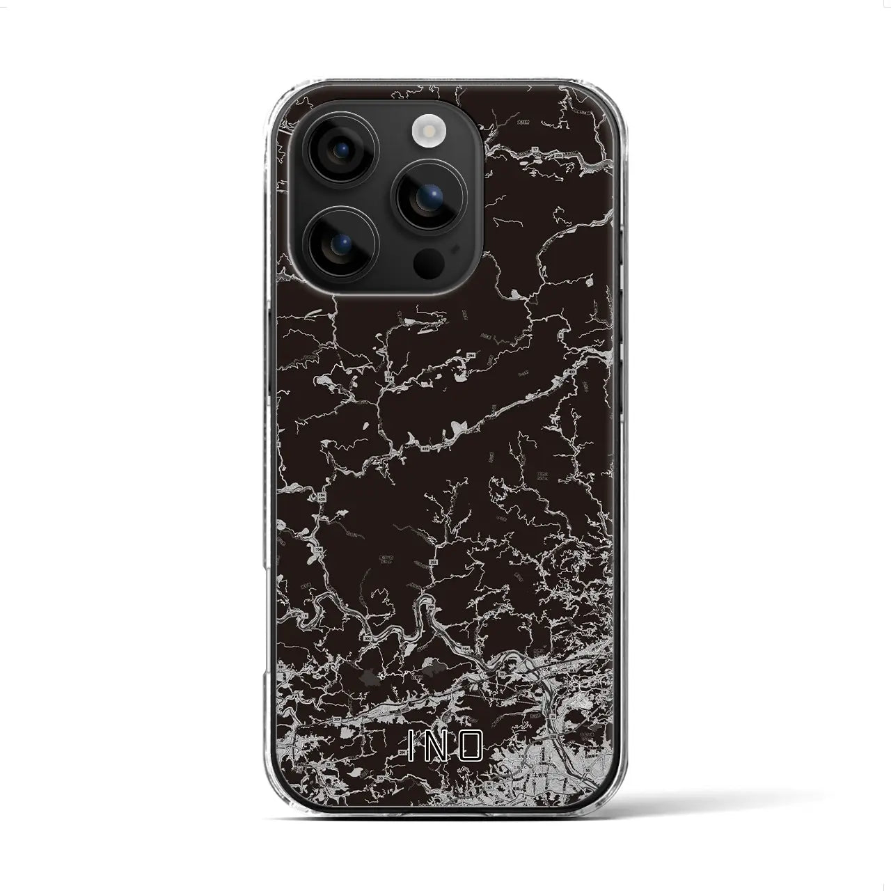 【いの(高知県)】地図柄iPhoneケース(クリアタイプ)