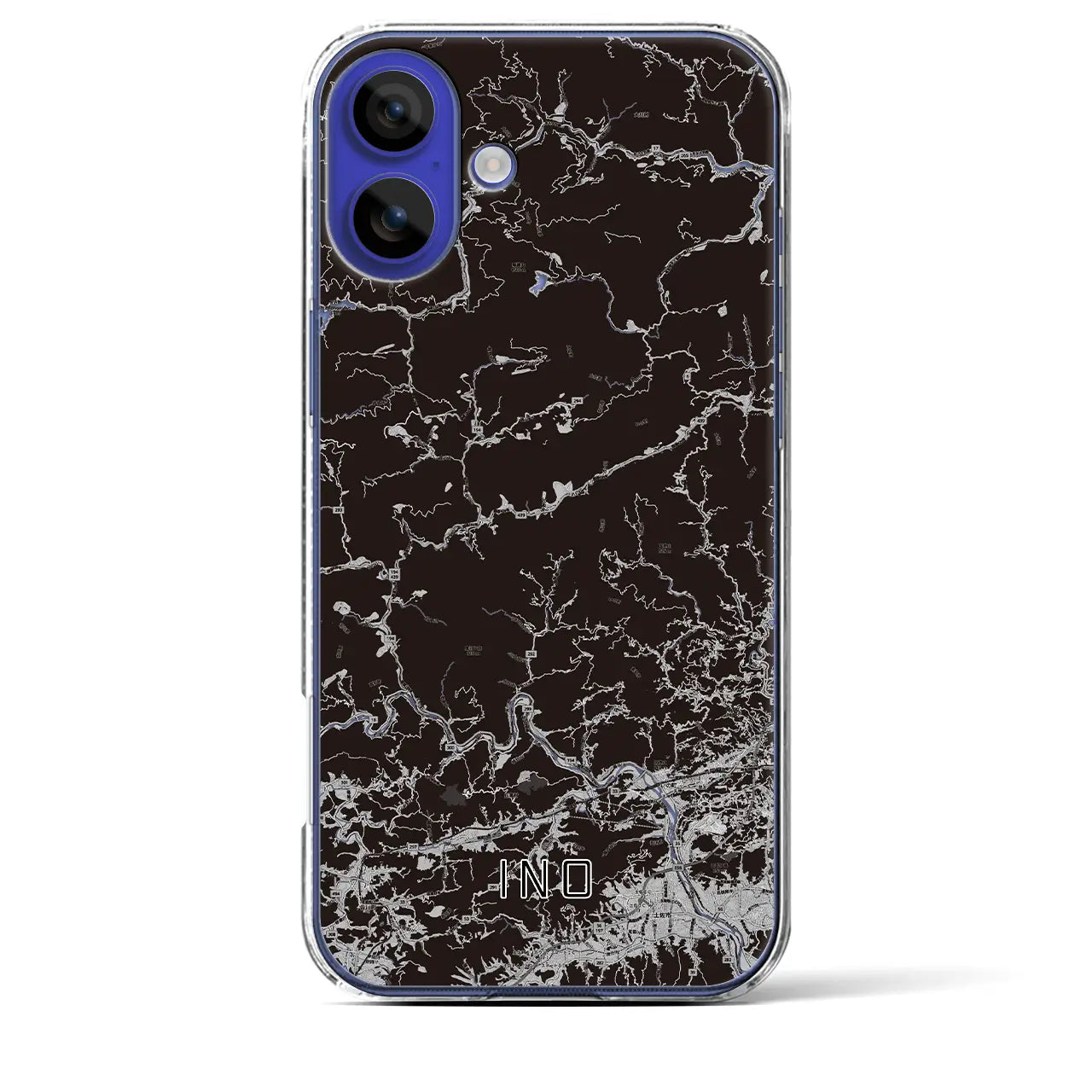 【いの(高知県)】地図柄iPhoneケース(クリアタイプ)