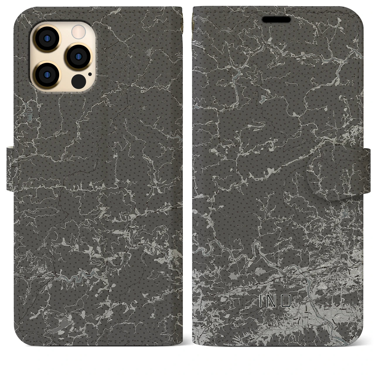 【いの(高知県)】地図柄iPhoneケース(手帳タイプ)