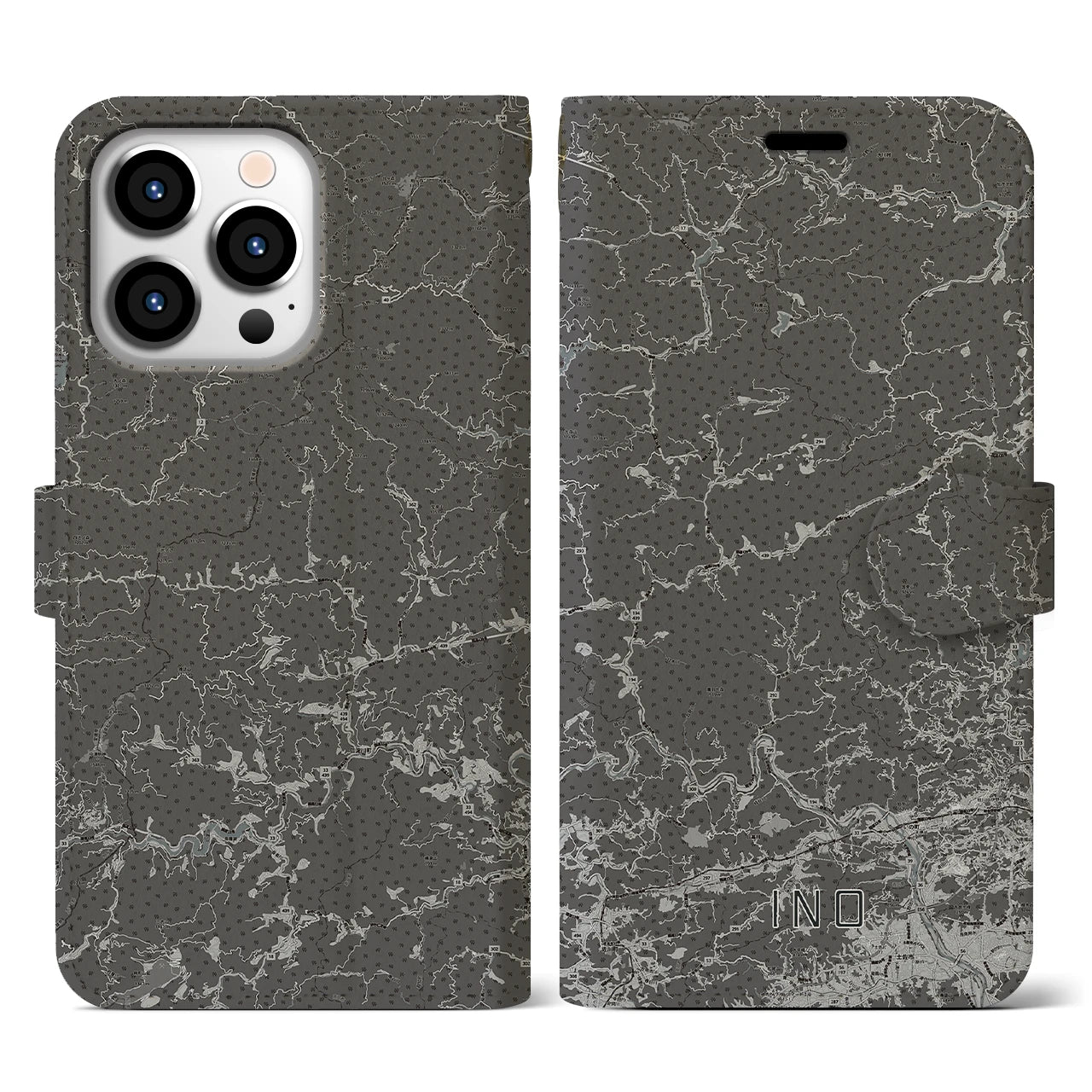 【いの(高知県)】地図柄iPhoneケース(手帳タイプ)