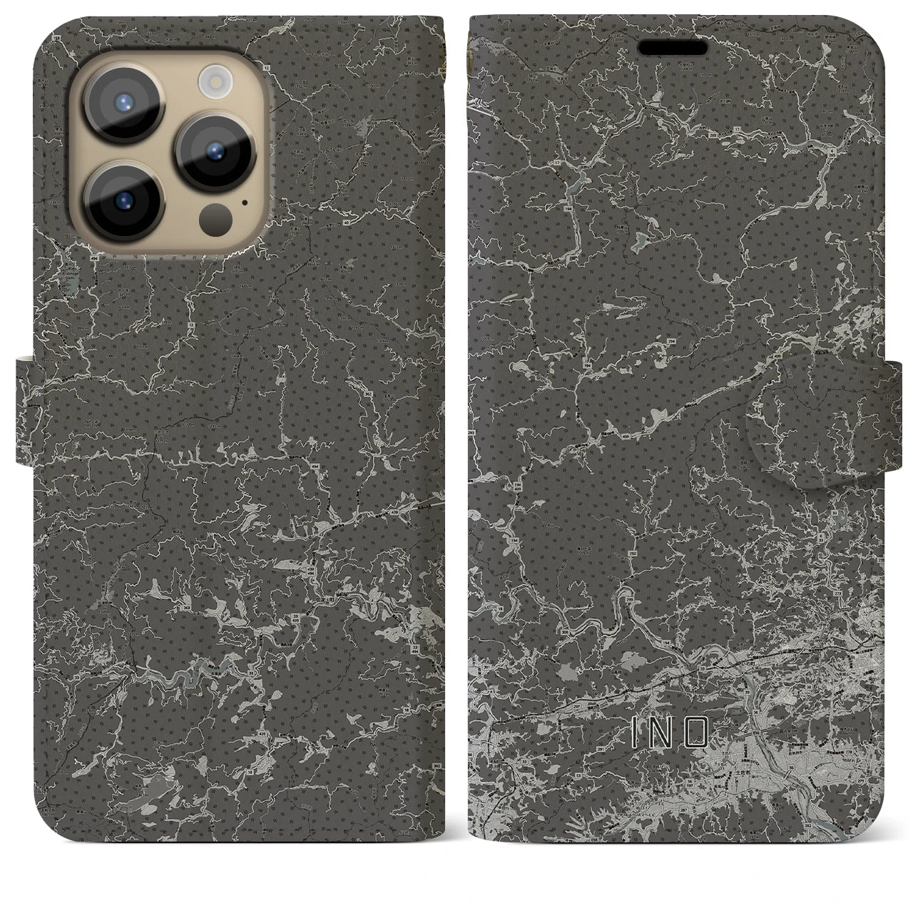 【いの(高知県)】地図柄iPhoneケース(手帳タイプ)