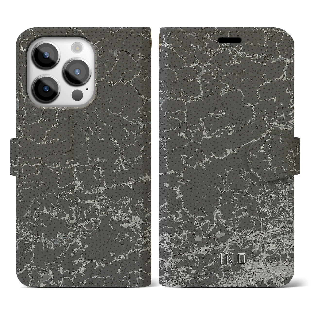 【いの(高知県)】地図柄iPhoneケース(手帳タイプ)