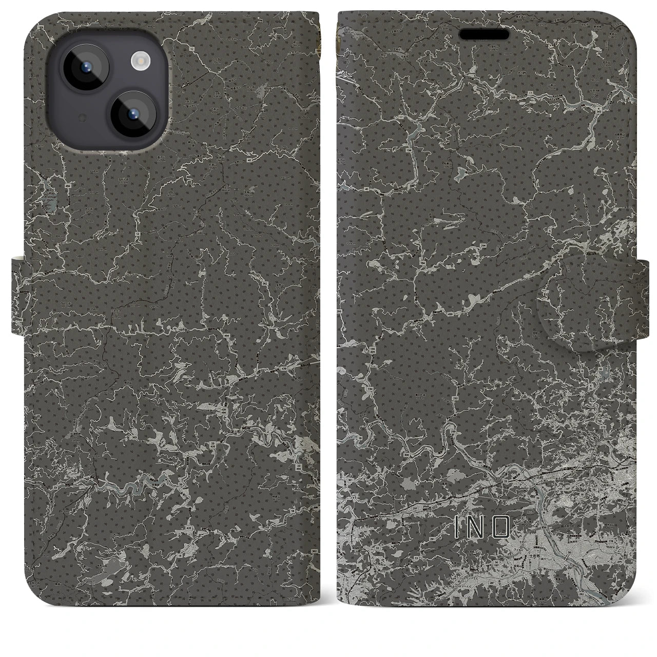 【いの(高知県)】地図柄iPhoneケース(手帳タイプ)