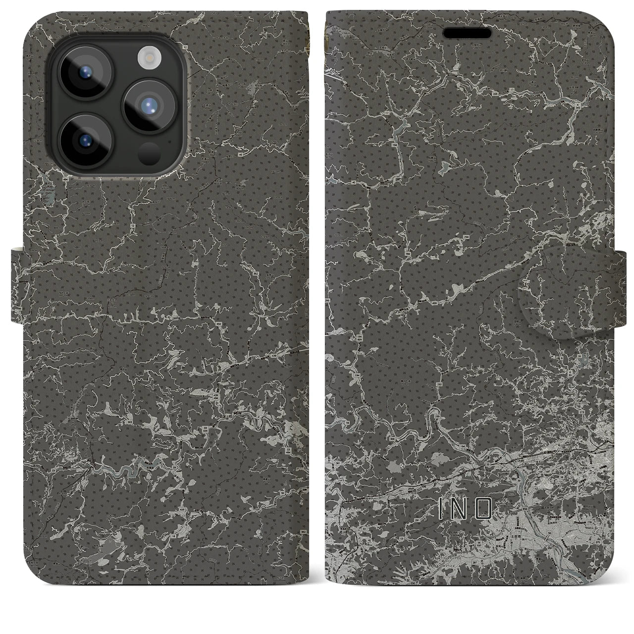 【いの(高知県)】地図柄iPhoneケース(手帳タイプ)