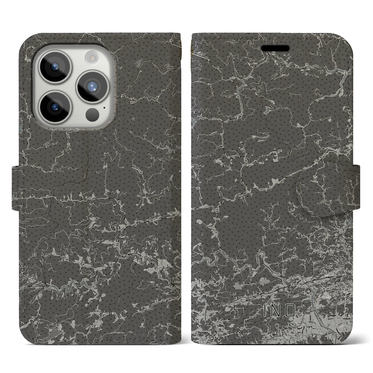 【いの(高知県)】地図柄iPhoneケース(手帳タイプ)