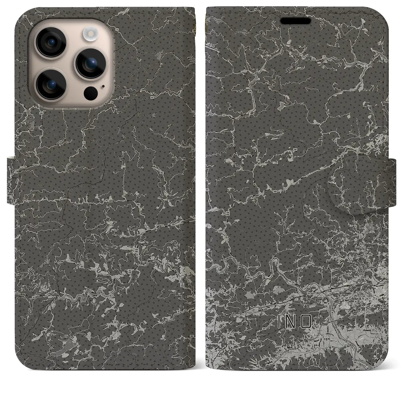 【いの(高知県)】地図柄iPhoneケース(手帳タイプ)