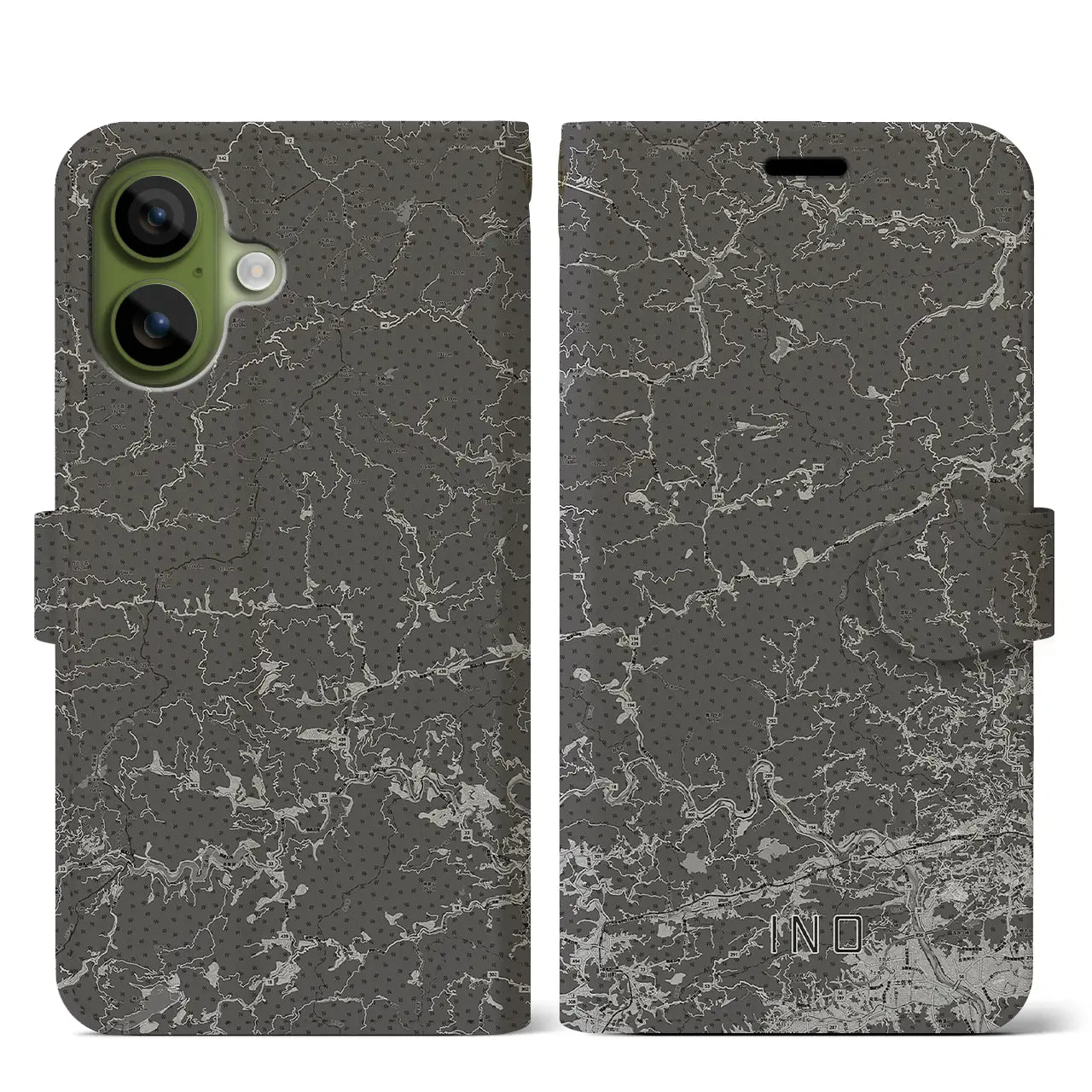 【いの(高知県)】地図柄iPhoneケース(手帳タイプ)