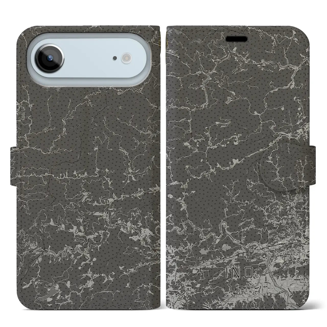 【いの(高知県)】地図柄iPhoneケース(手帳タイプ)