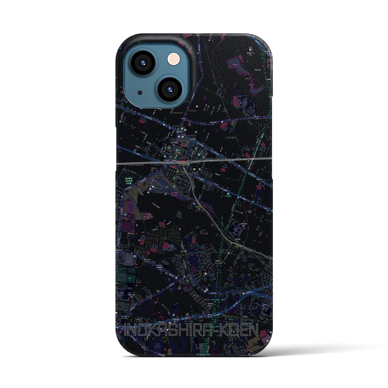 【井の頭公園(東京都)】地図柄iPhoneケース(バックカバータイプ)