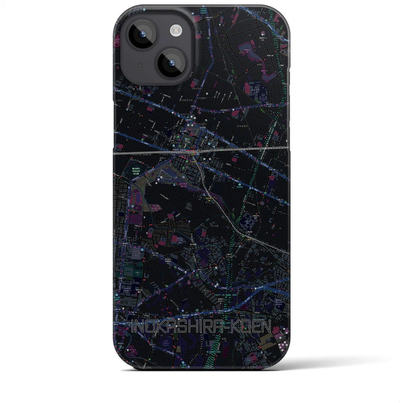【井の頭公園(東京都)】地図柄iPhoneケース(バックカバータイプ)