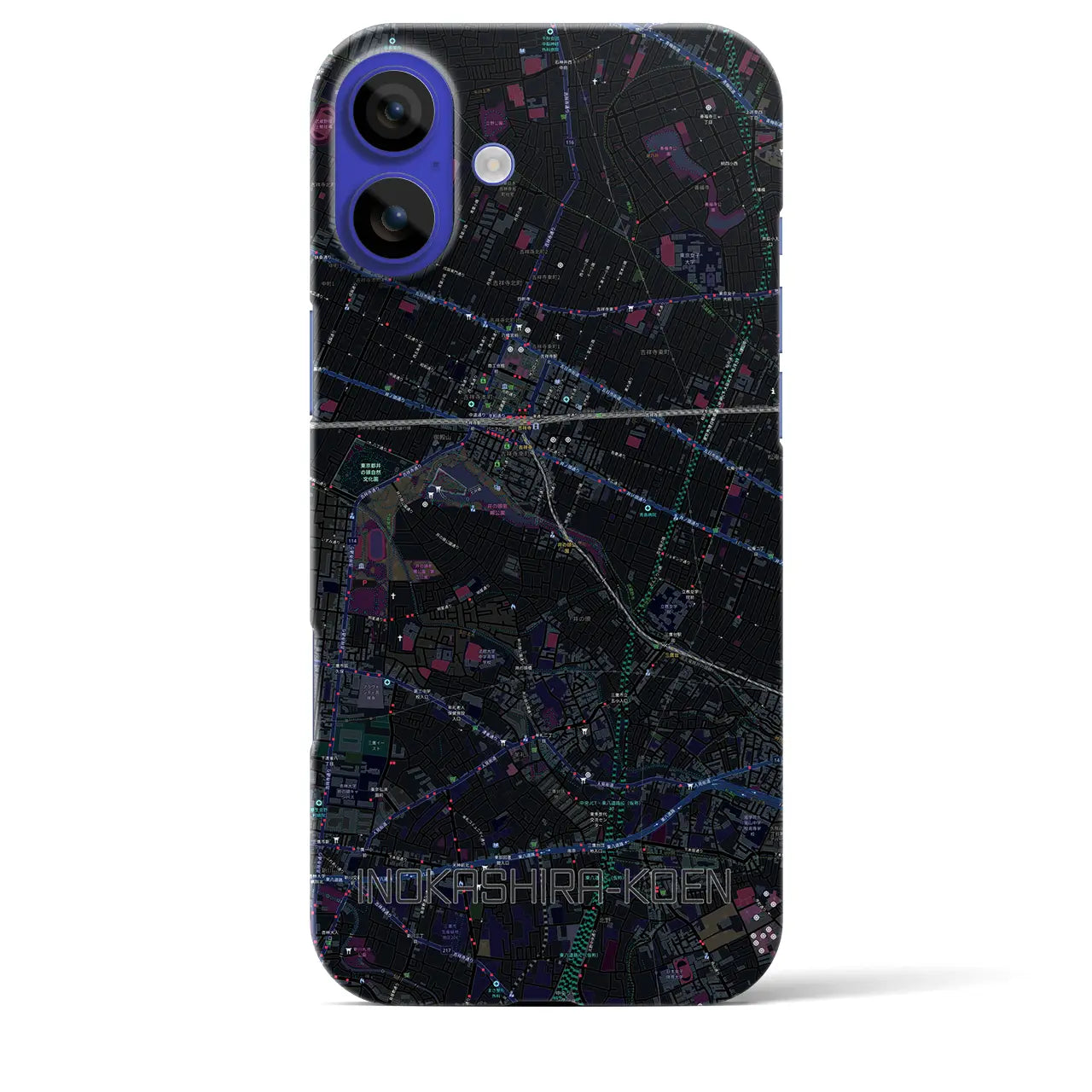 【井の頭公園(東京都)】地図柄iPhoneケース(バックカバータイプ)