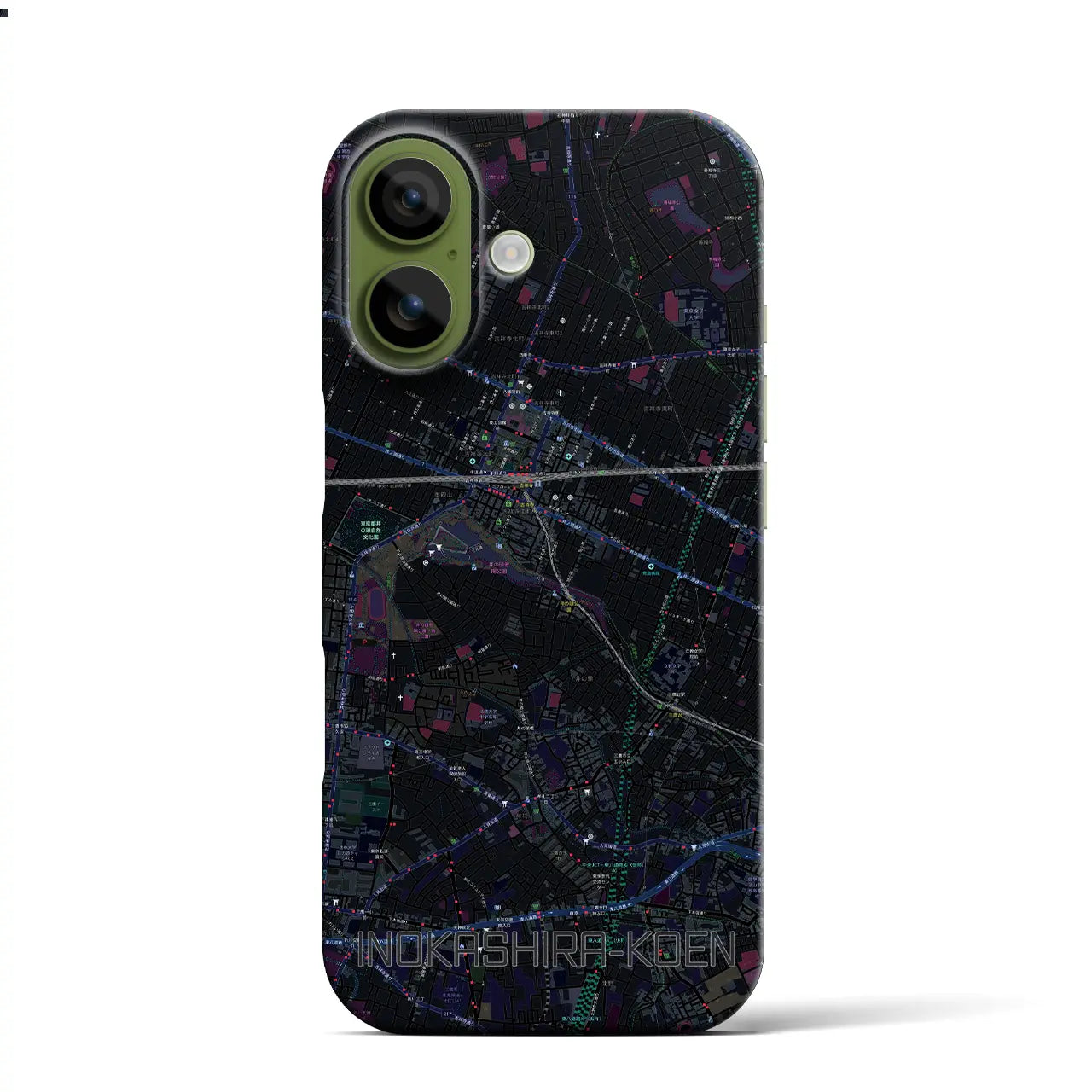 【井の頭公園(東京都)】地図柄iPhoneケース(バックカバータイプ)