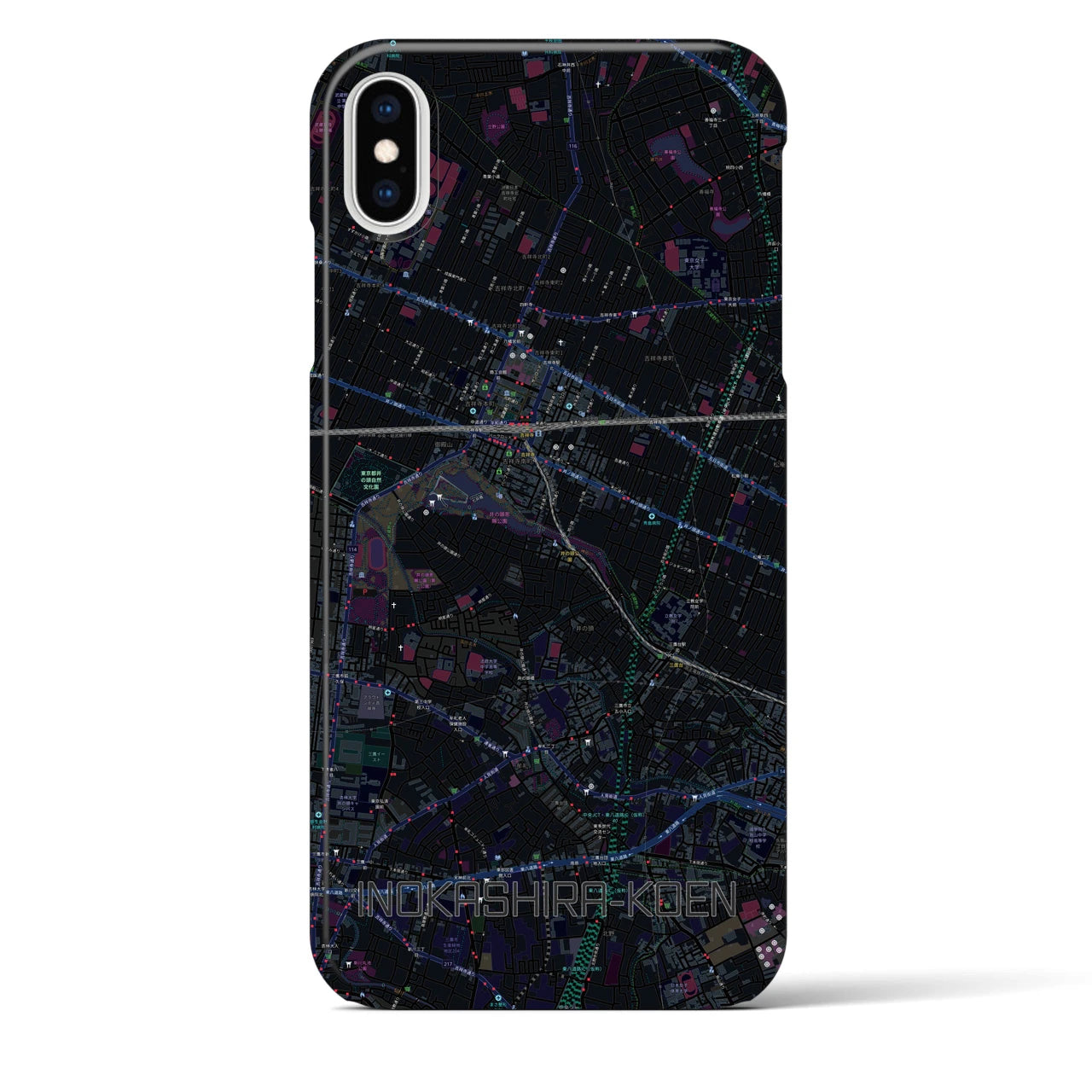 【井の頭公園(東京都)】地図柄iPhoneケース(バックカバータイプ)