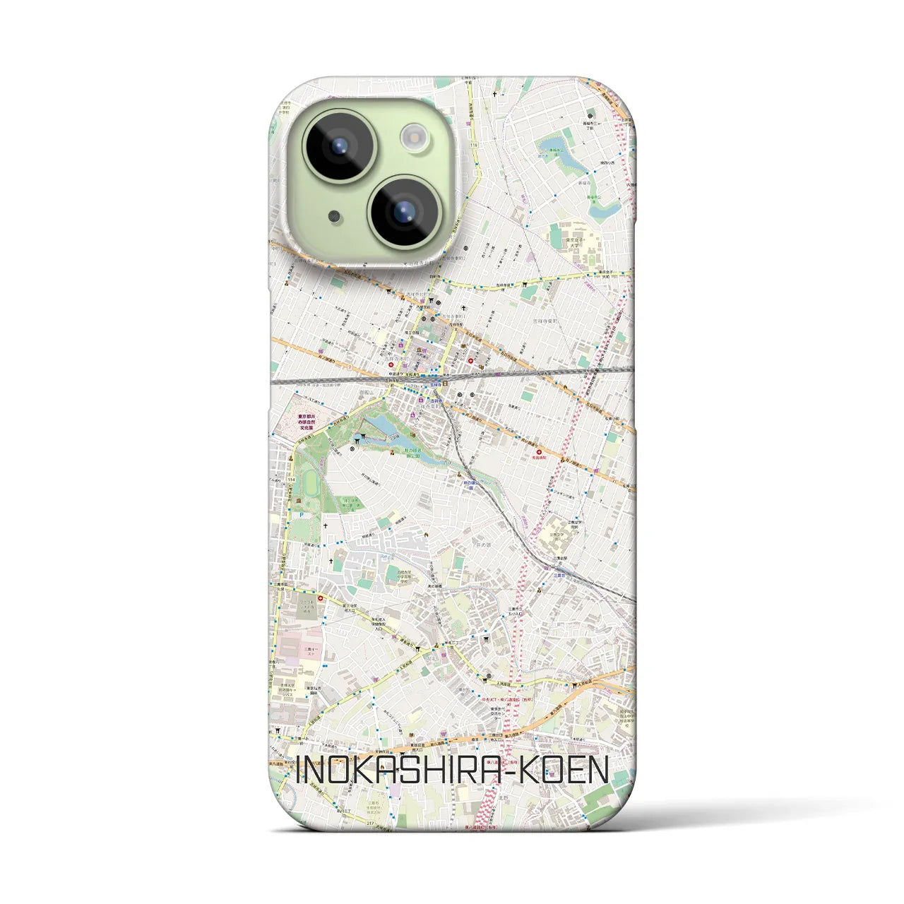 【井の頭公園(東京都)】地図柄iPhoneケース(バックカバータイプ)